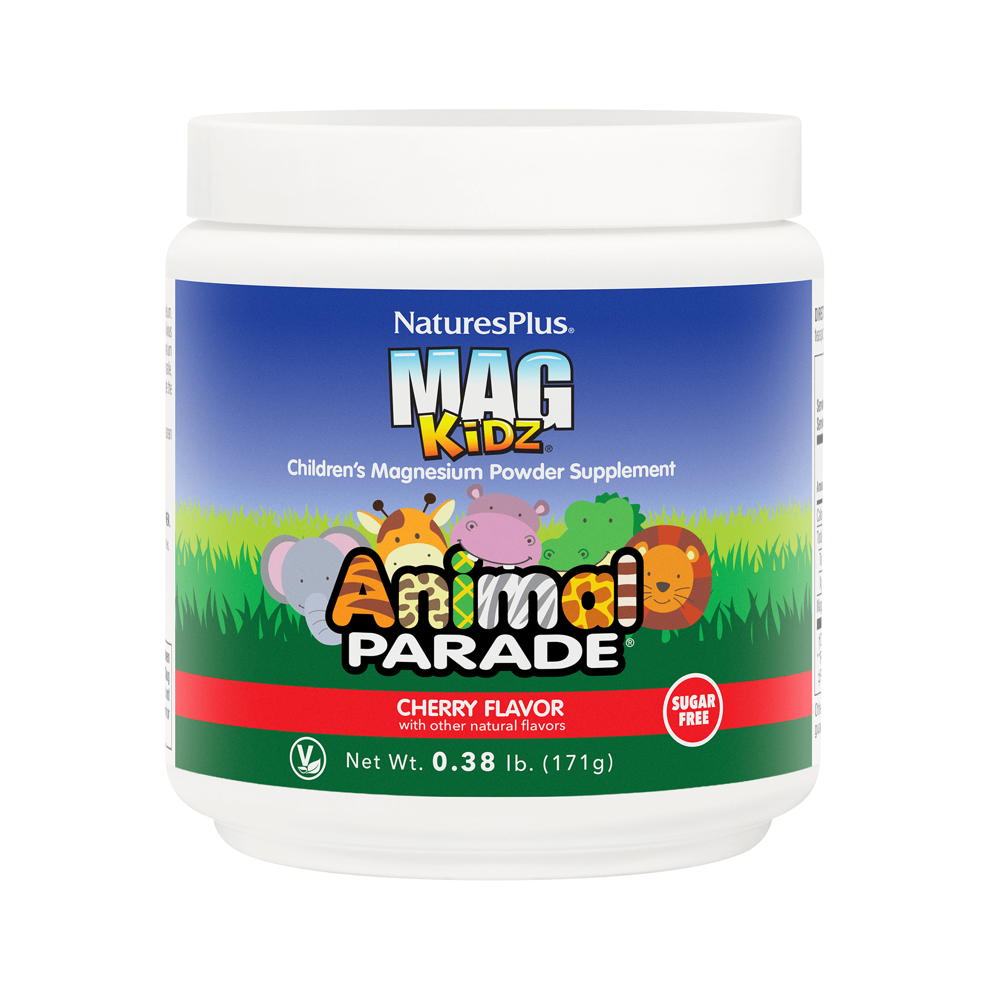 Магній для дітей, Natures Plus Animal Parade Mag Kidz Childrens Magnesium, 171 г (Вишня)