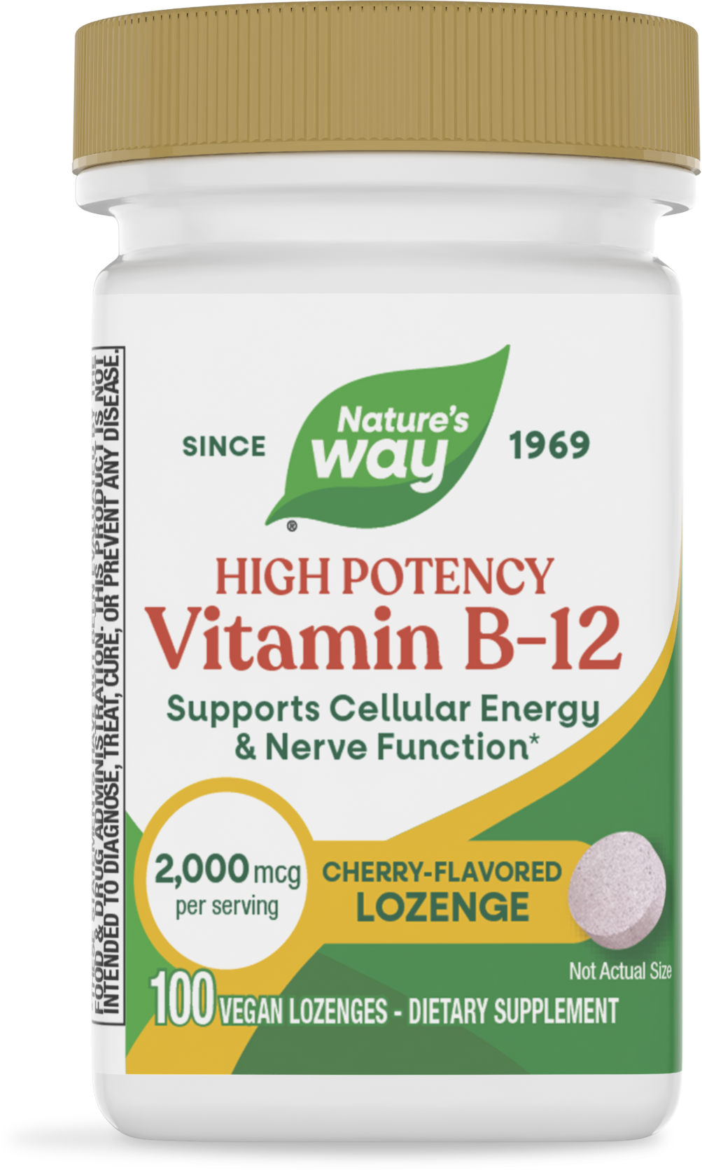 Вітамін B12, Nature's Way Vitamin B-12, 2000 мкг, 100 пастилок (Вишня)