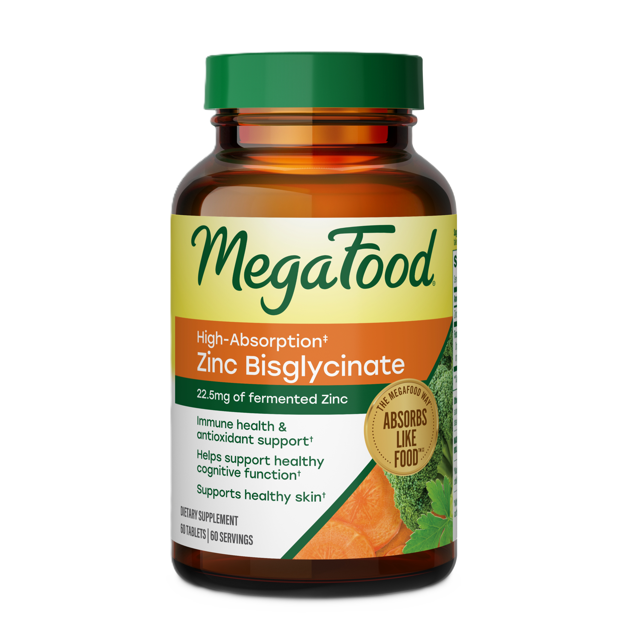 Цинк, MegaFood Zinc, 22,5 мг, 60 таблеток