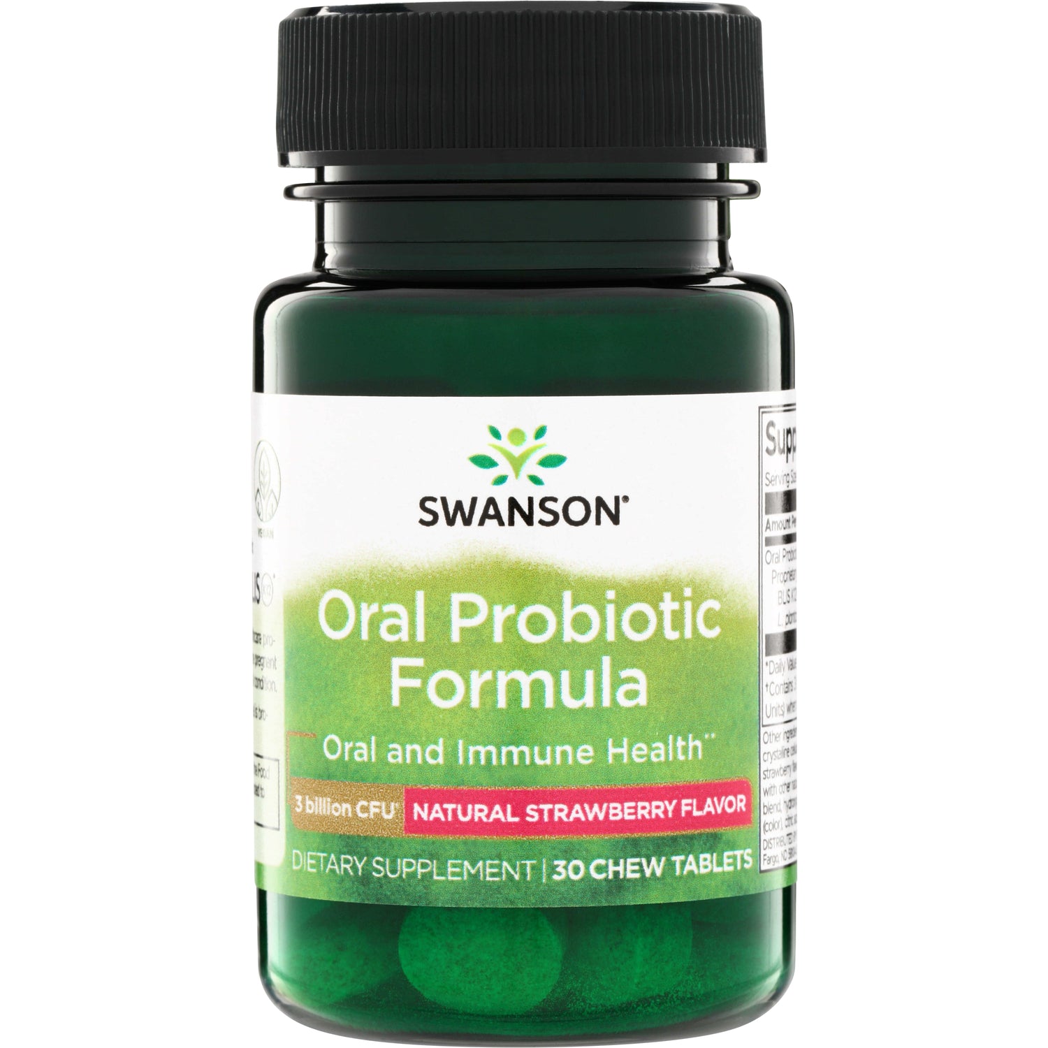 Пробіотик для порожнини рота, Swanson Oral Probiotic Formula, 3 млрд КУО, 30 таблеток (Полуниця)