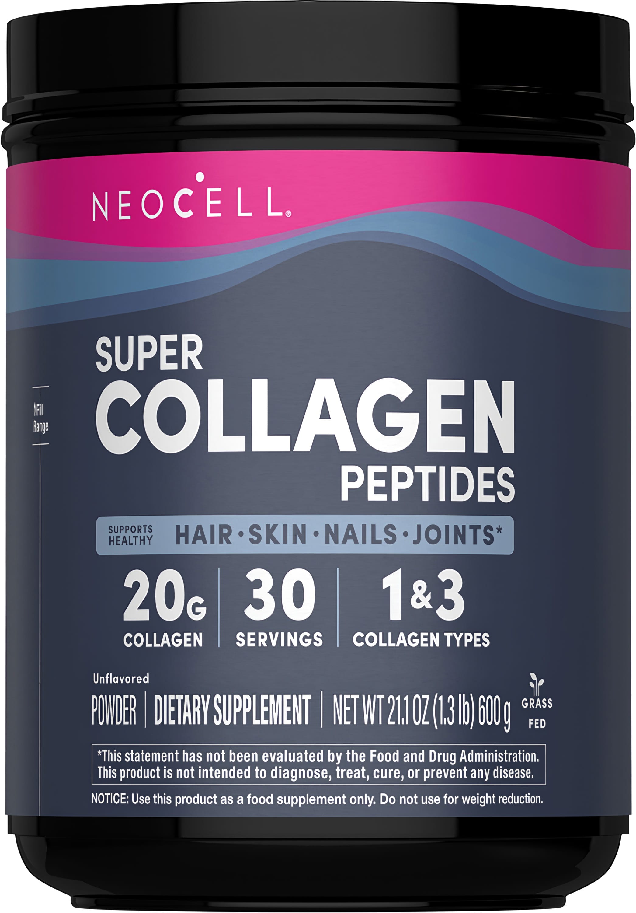 Пептиди Супер колагену, 20 гр, Тип 1&3, Super Collagen Peptides, NeoCell, 600 гр