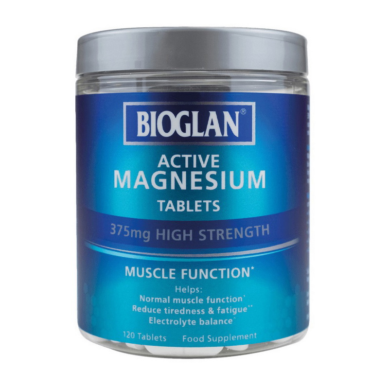 Магній, Bioglan Active Magnesium, 375 мг, 120 таблеток