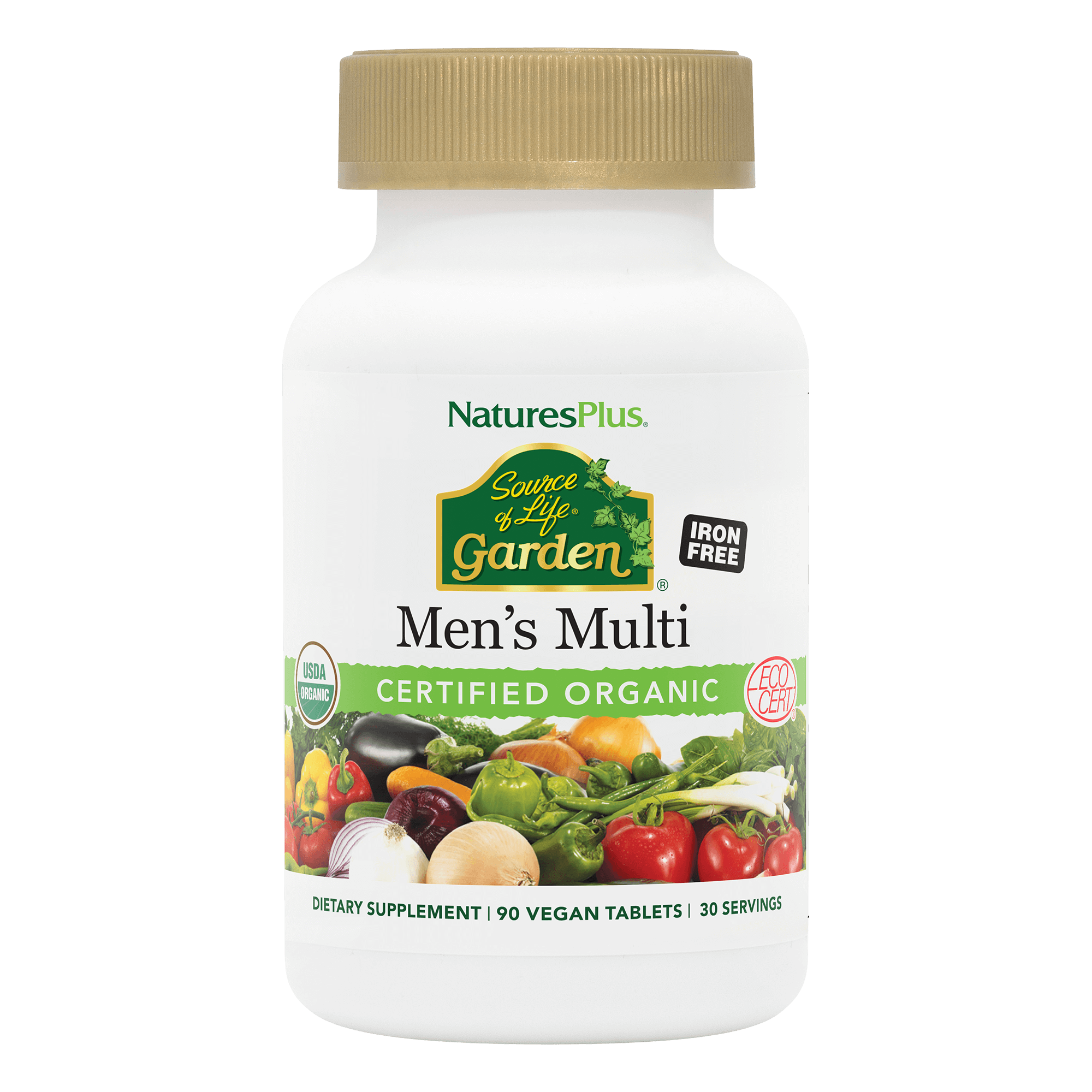 Мультивітаміни для чоловіків, Natures Plus Source of Life Garden Men's Multi, 90 вегетаріанських таблеток