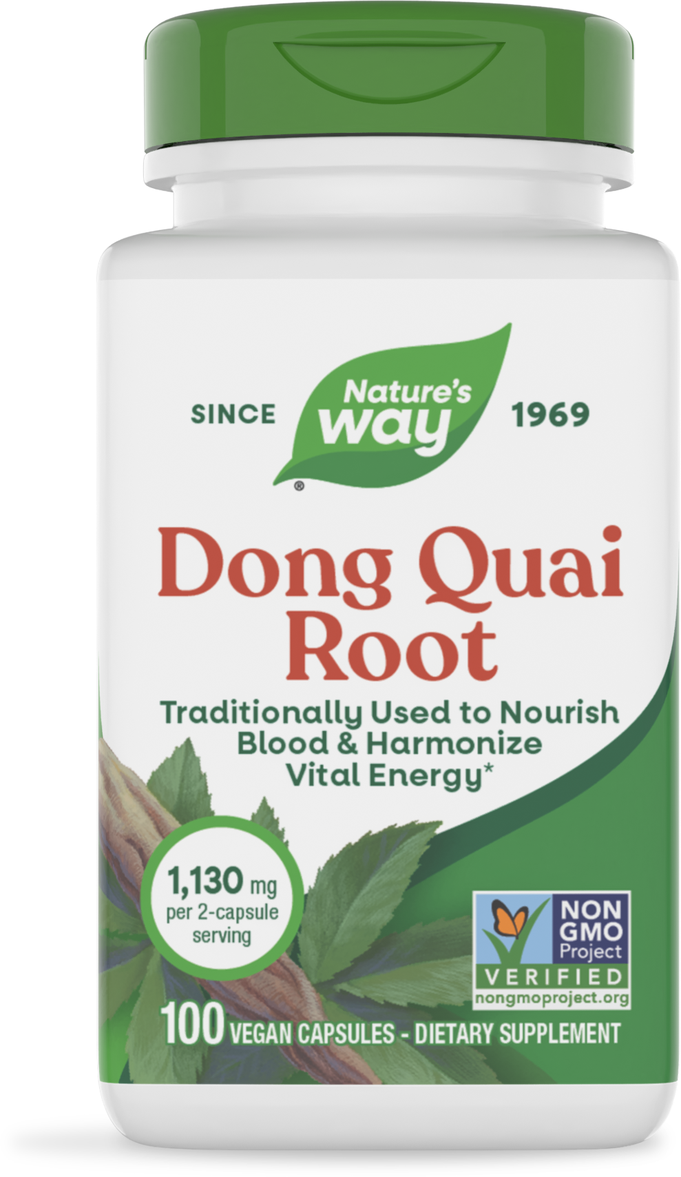 Дягіль лікарський, Nature's Way Dong Quai Root, 565 мг, 100 вегетаріанських капсул