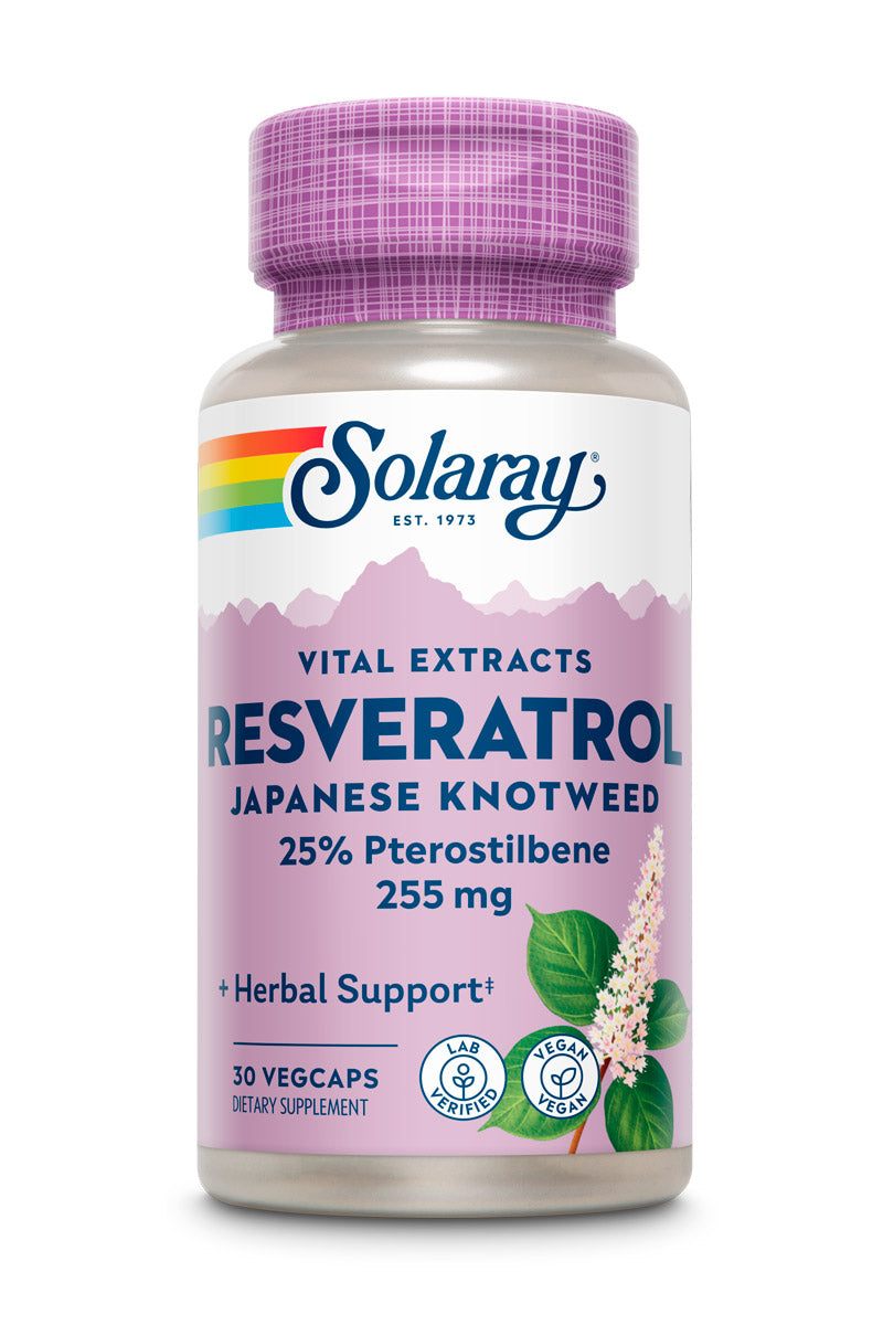 Ресвератрол з птеростильбеном, Solaray Super Resveratrol with Pterost, 250 мг, 30 вегетаріанських капсул