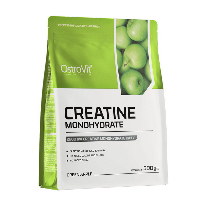Креатин моногідрат, OstroVit Creatine Monohydrate, 500 г (Зелене яблуко)