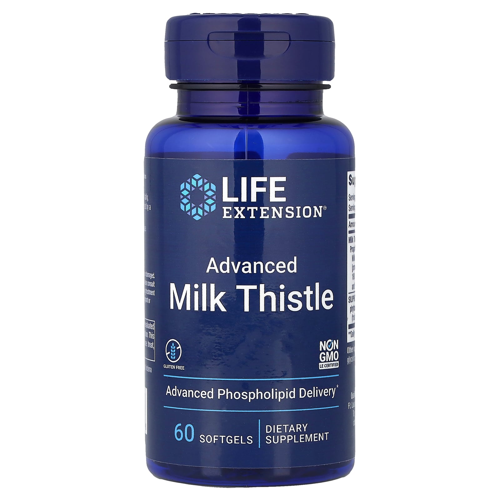 Силімарин (розторопша), Life Extension European Milk Thistle, 60 капсул