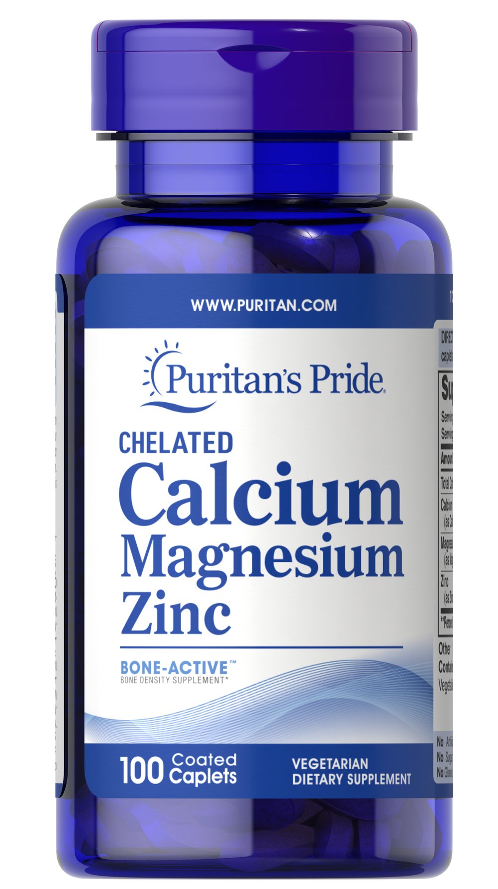 Кальцій, магній та цинк, Puritan's Pride Chelated Calcium Magnesium Zinc, 100 таблеток