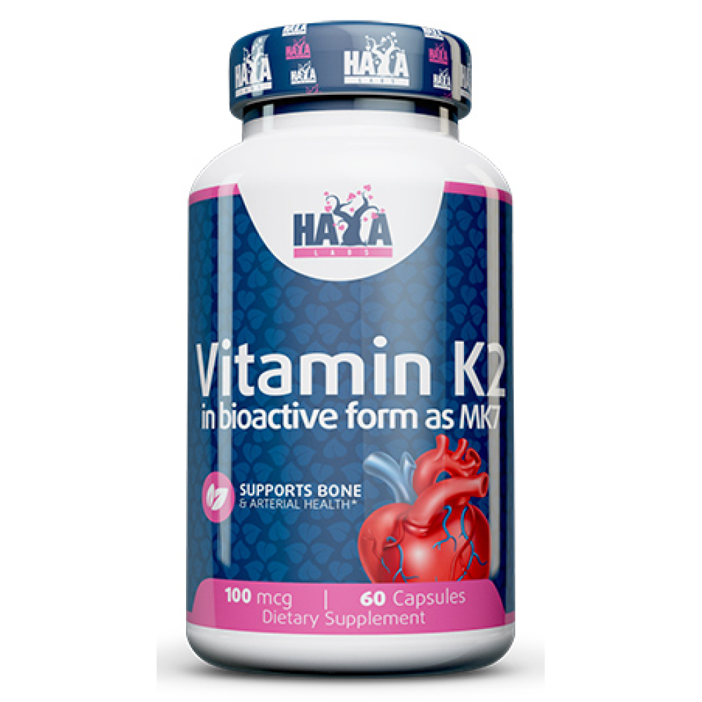 Вітамін K2-Mk7, Haya Labs Vitamin K2-Mk7, 100 мкг, 60 капсул