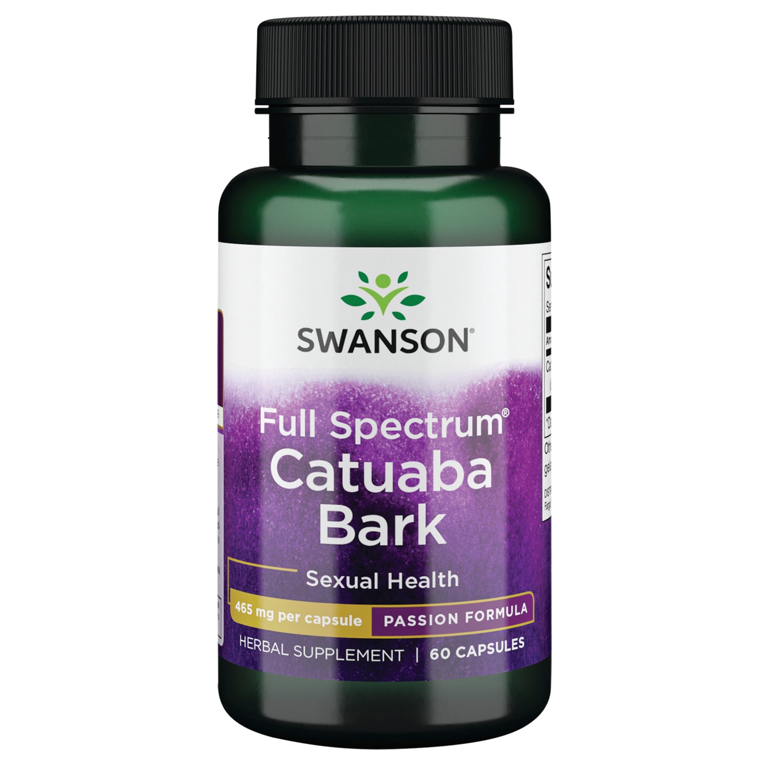 Кора катуаби для підтримки енергії, Swanson Full Spectrum Catuaba Bark, 465 мг, 60 капсул