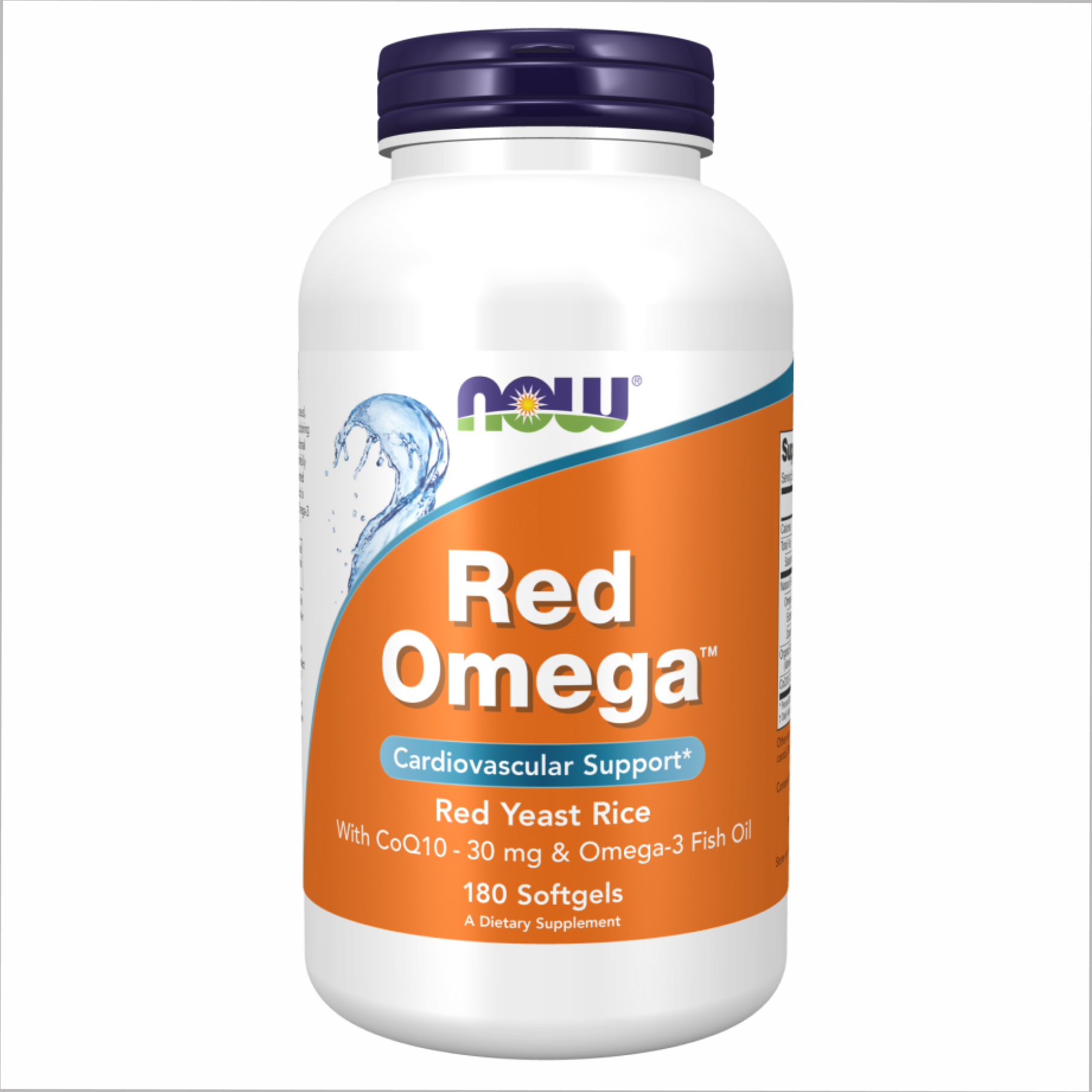 Червоний рис, омега та коензим Q10, Now Foods Red Omega, 30 мг, 180 м'яких капсул