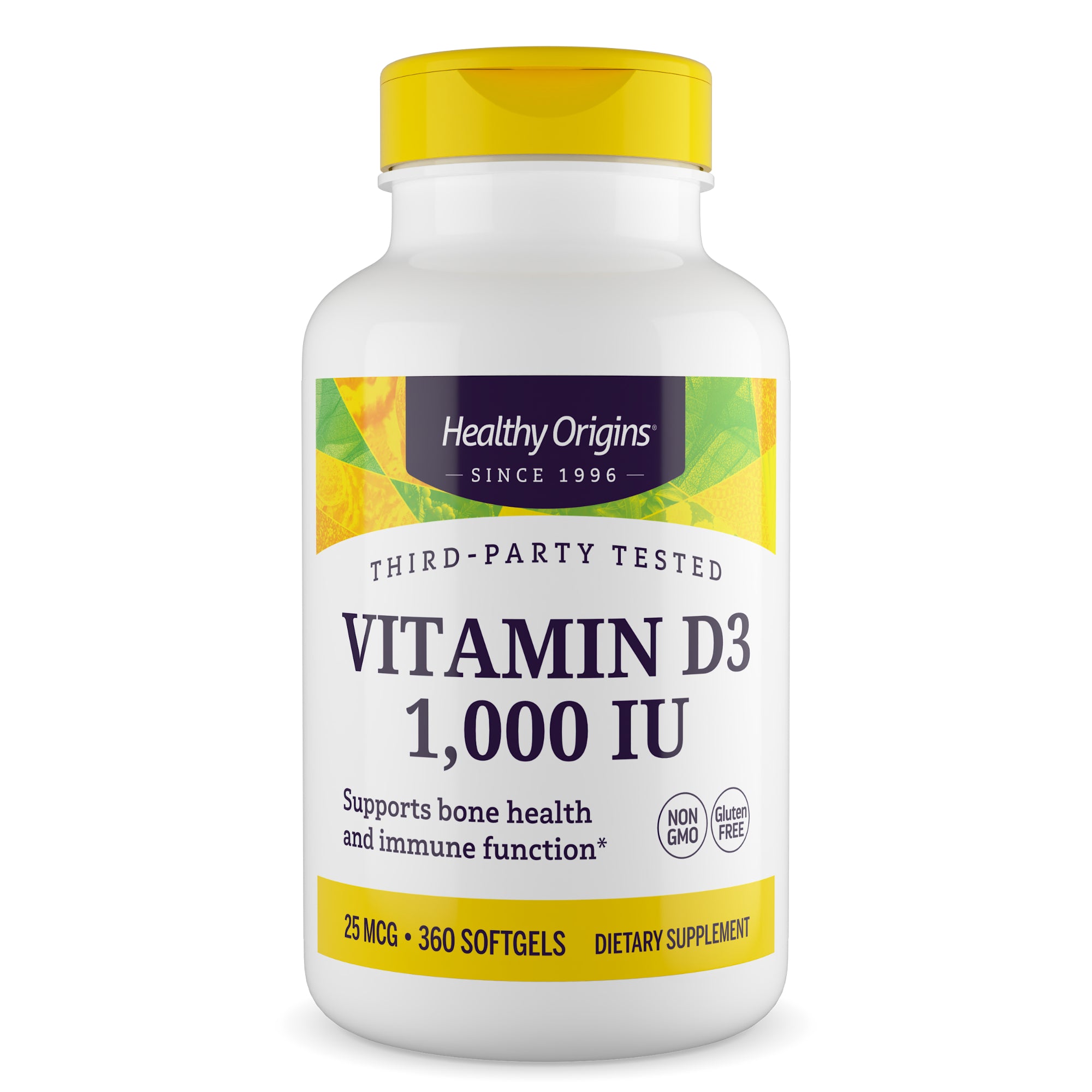 Вітамін D3 в маслі МСТ, Vitamin D3 in MCT Oil, Healthy Origins, 1000 МО, 360 гелевих капсул