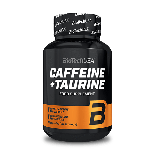 Кофеїн та таурин для енергії, BioTech Caffeine + Taurine, 60 капсул