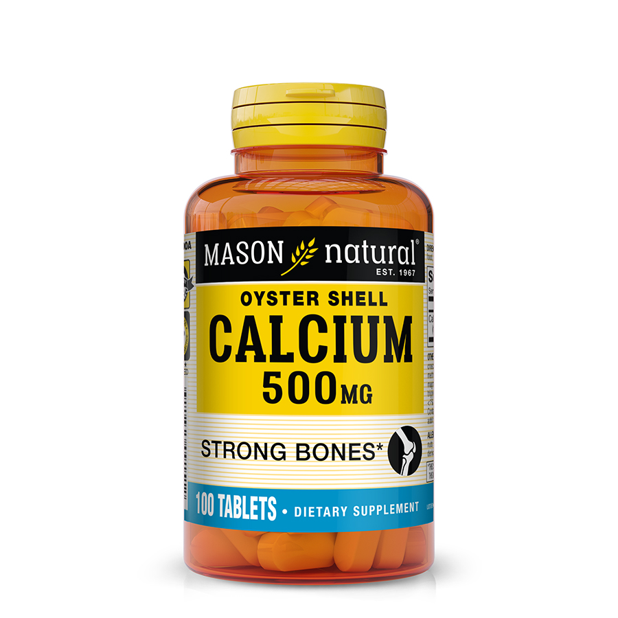 Кальцій з мушлі устриці, Mason Natural Calcium 500 mg Oyster Shell, 100 таблеток