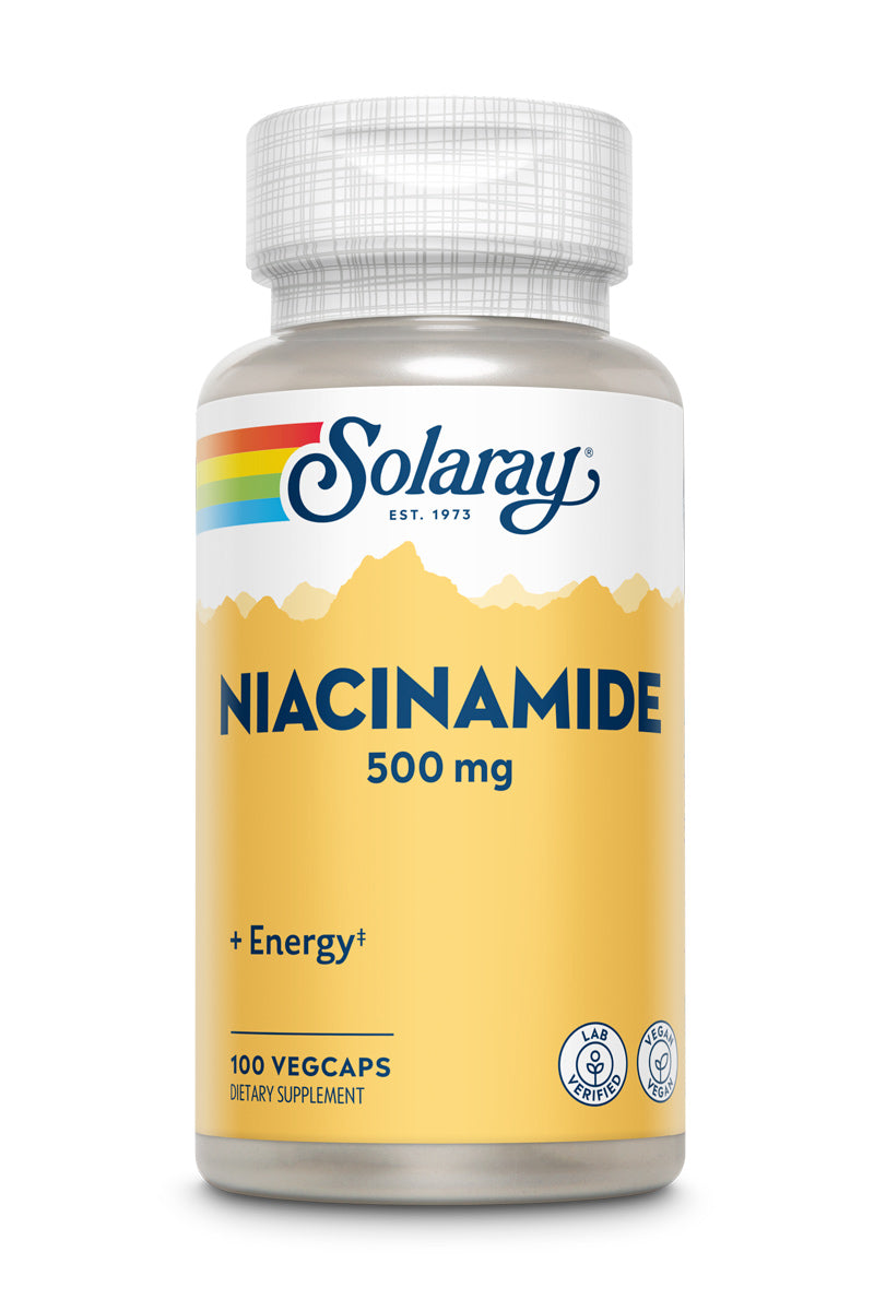 Ніацинамід (вітамін B3), Solaray Niacinamide, 500 мг, 100 вегетаріанських капсул