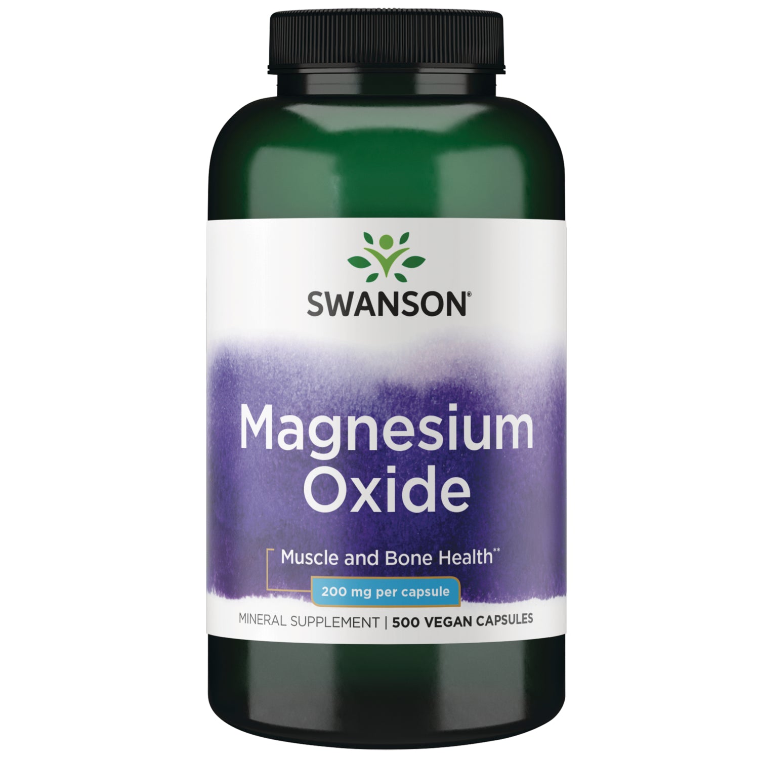 Магній оксид, Swanson Magnesium Oxide, 200 мг, 500 капсул