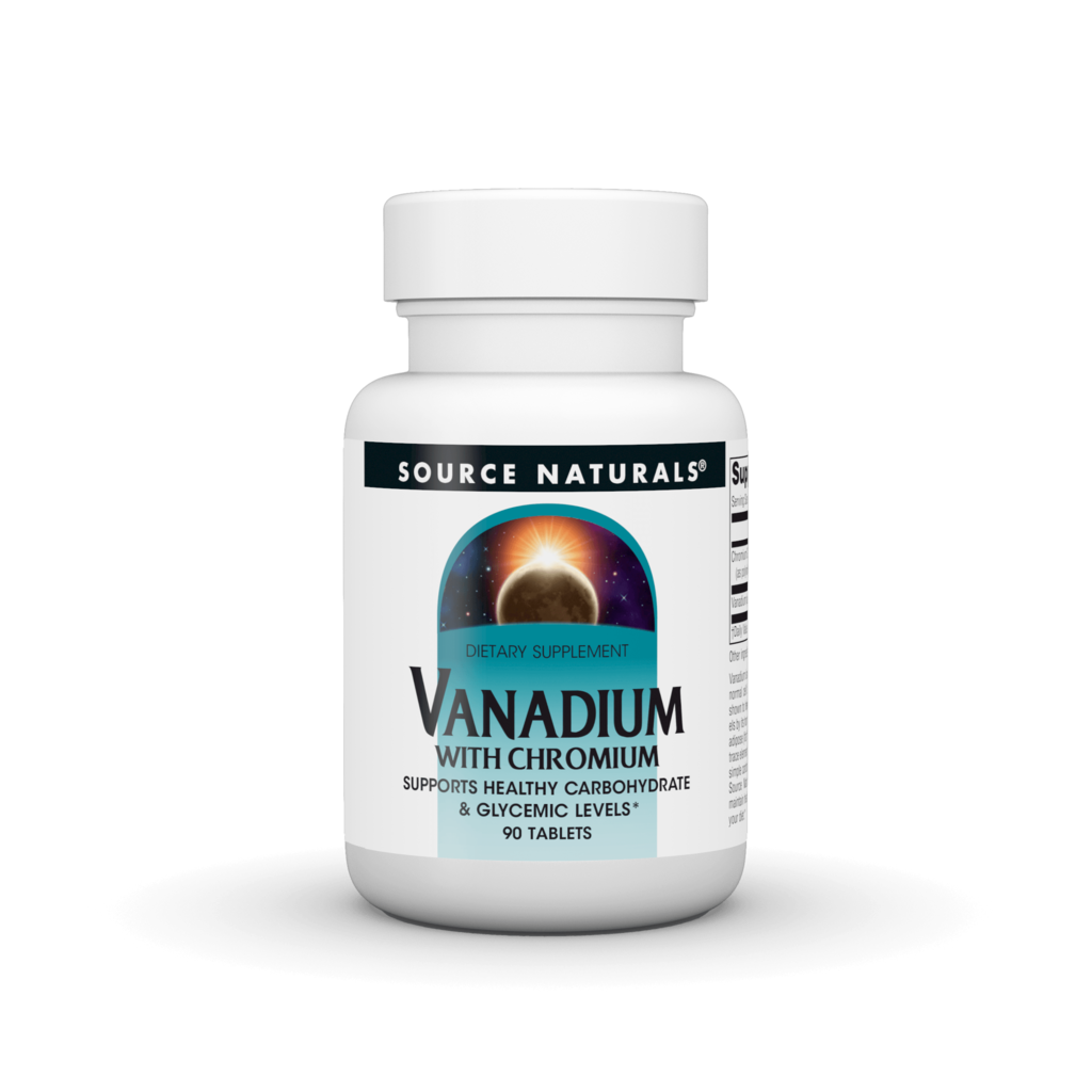 Хром і ванадій, Source Naturals Vanadium with Chromium, 200 мкг, 90 таблеток