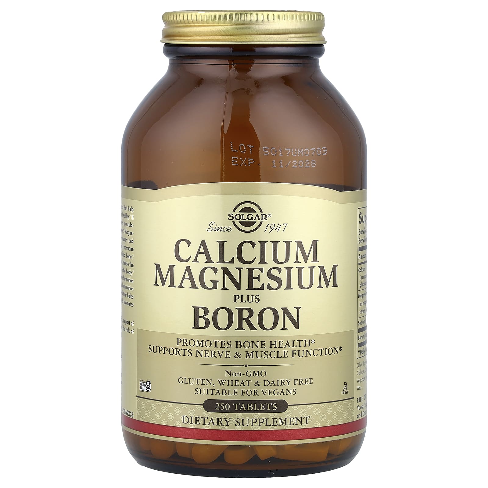 Кальцій, магній + бор, Calcium Magnesium Plus Boron, Solgar, 250 таблеток