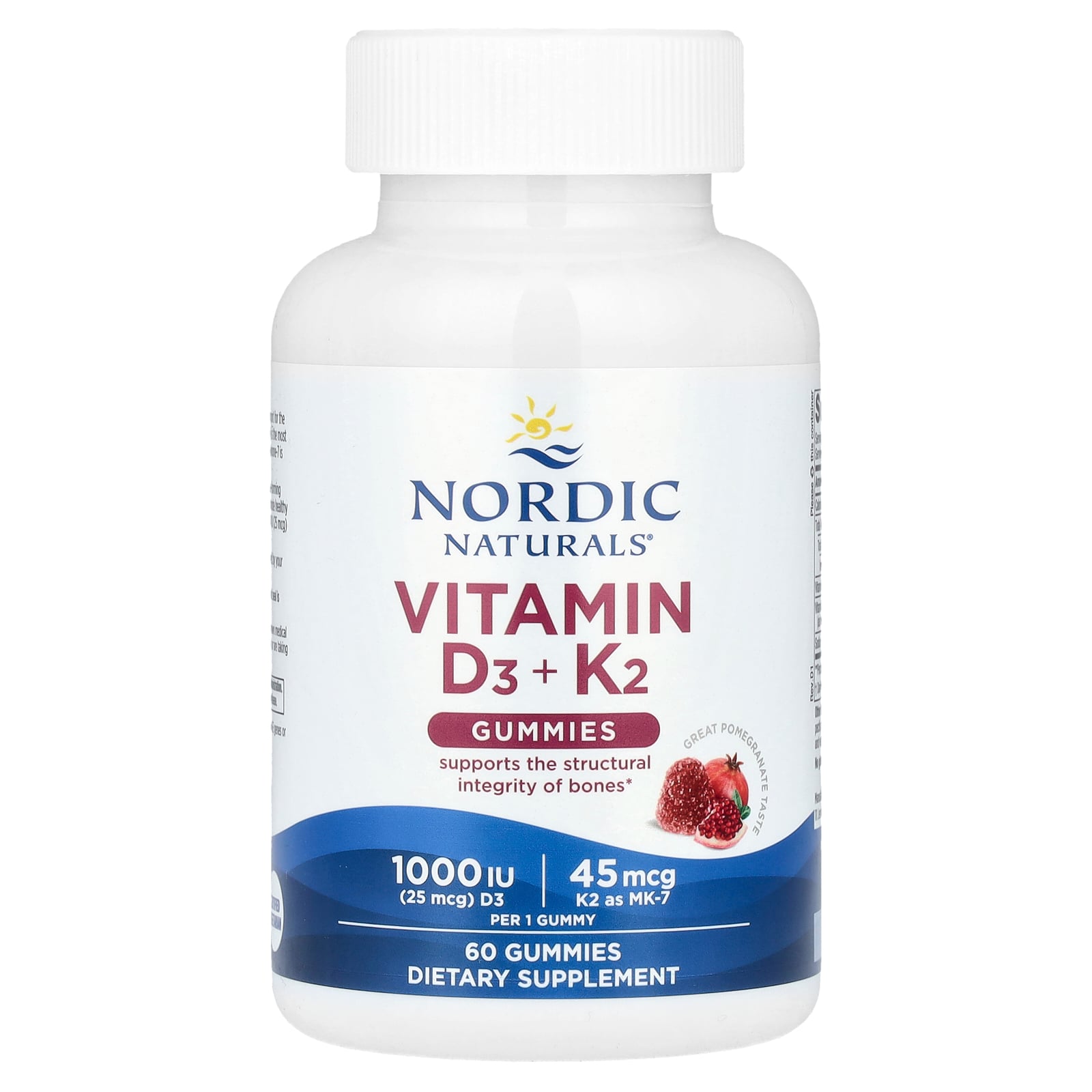 Вітамін D3 і К2, Vitamin D3 + K2, Nordic Naturals, смак граната, 60 жувальних цукерок