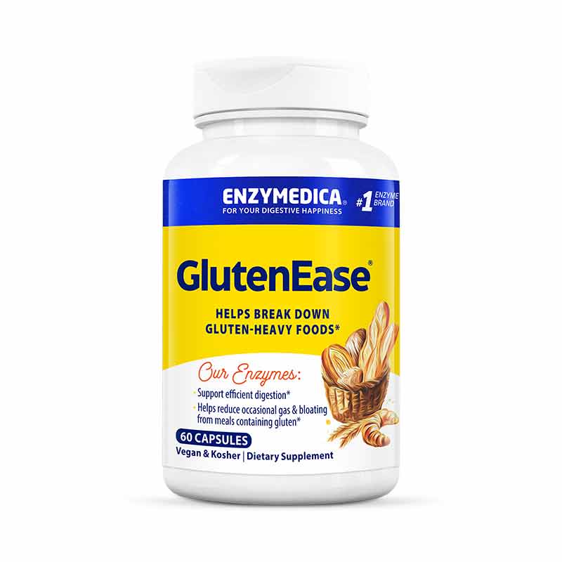 Ферменти для перетравлення глютену, Enzymedica GlutenEase, 60 капсул