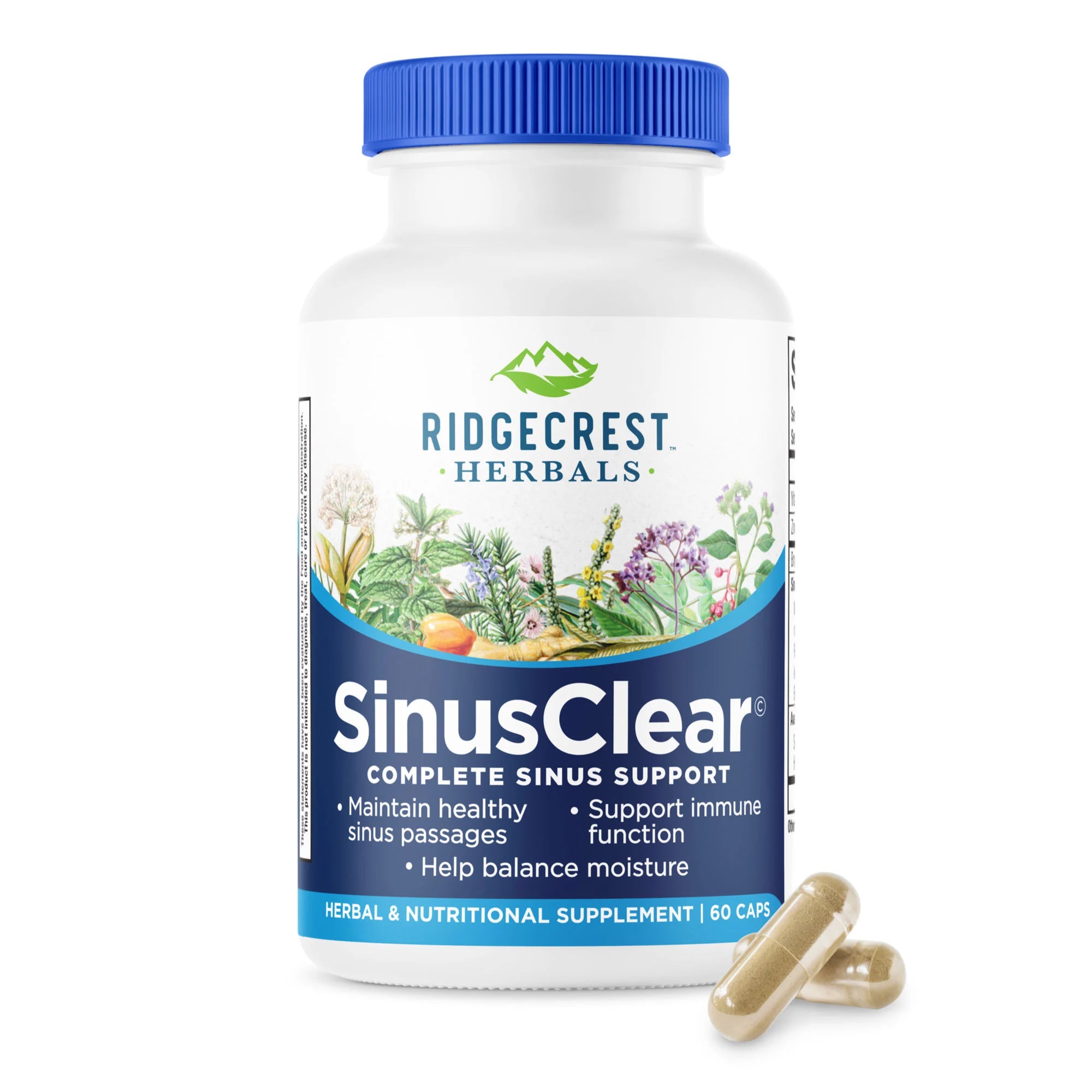 Комплекс для підтримки верхніх дихальних шляхів, Ridgecrest Herbals SinusClear, 60 м'яких капсул