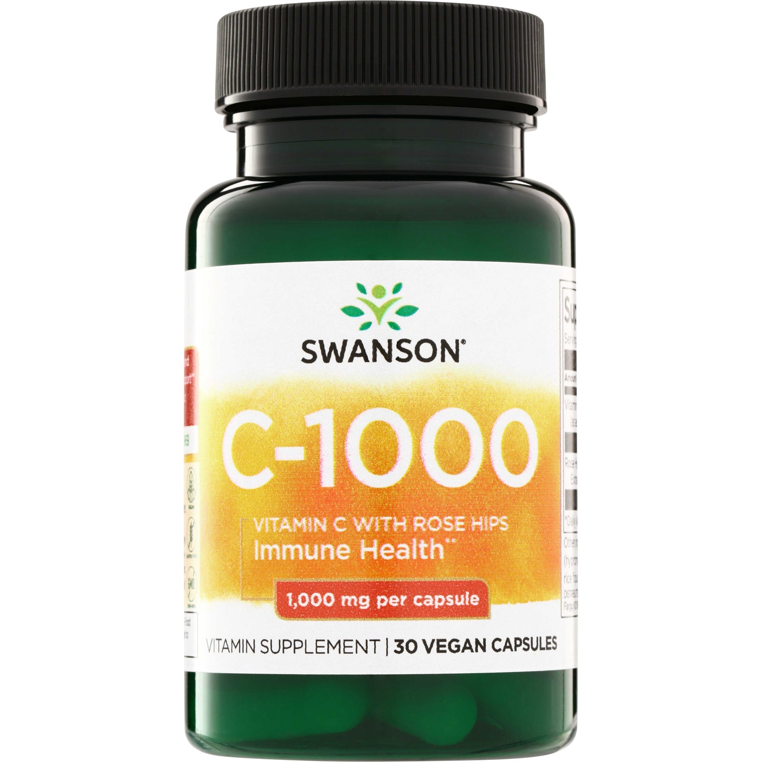 Витамин С с шиповником, Swanson Vitamin C with Rose Hips, 1000 мг, 30 капсул