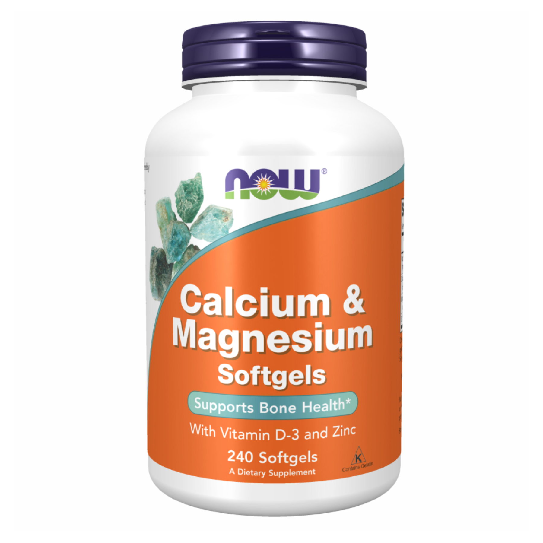 Кальцій, магній, вітамін D та цинк, Now Foods Calcium & Magnesium with Vitamin D-3 and Zinc, 240 м'яких капсул