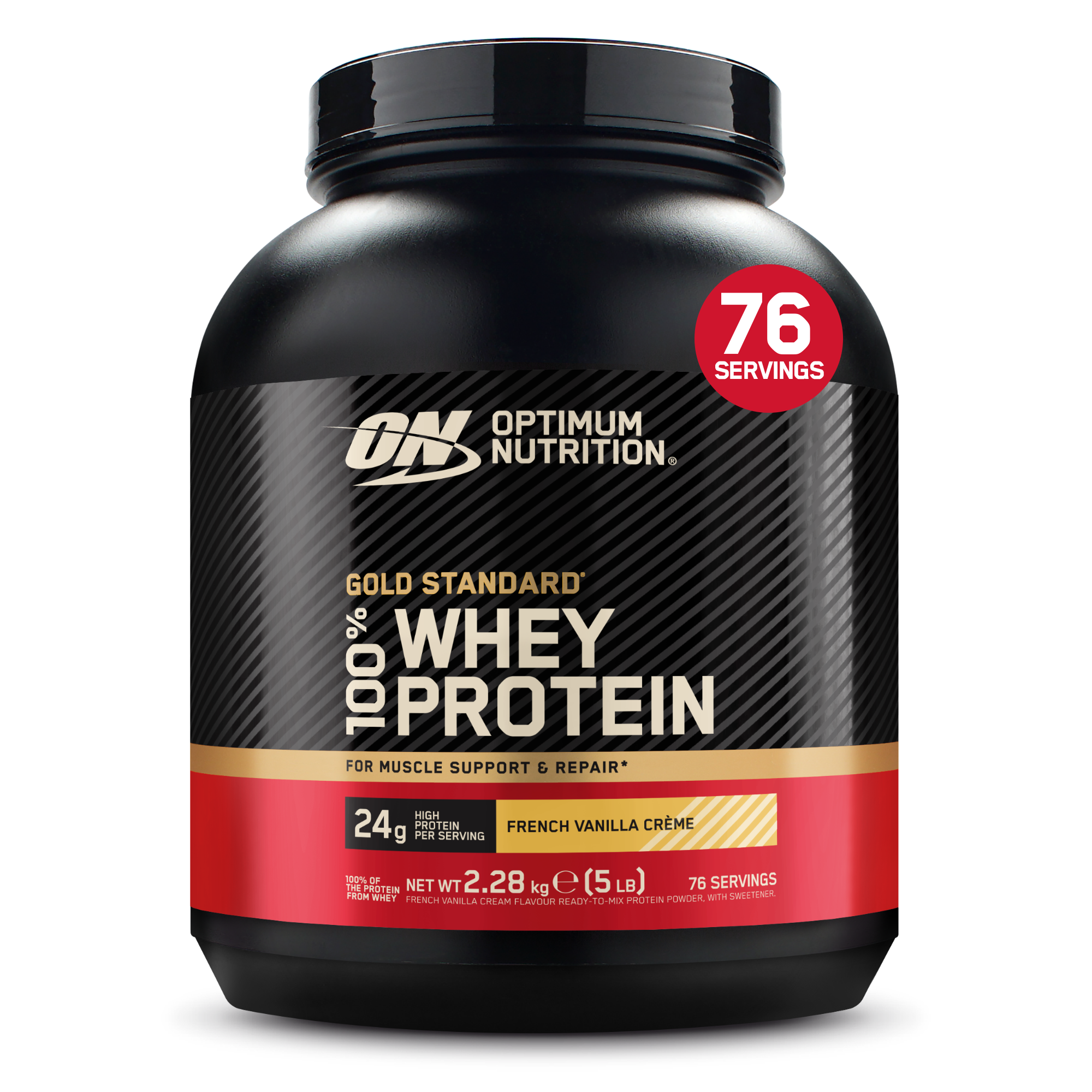 Сироватковий протеїн, Optimum Nutrition 100% Whey Gold Standard, 2300 г (Французька ваніль)