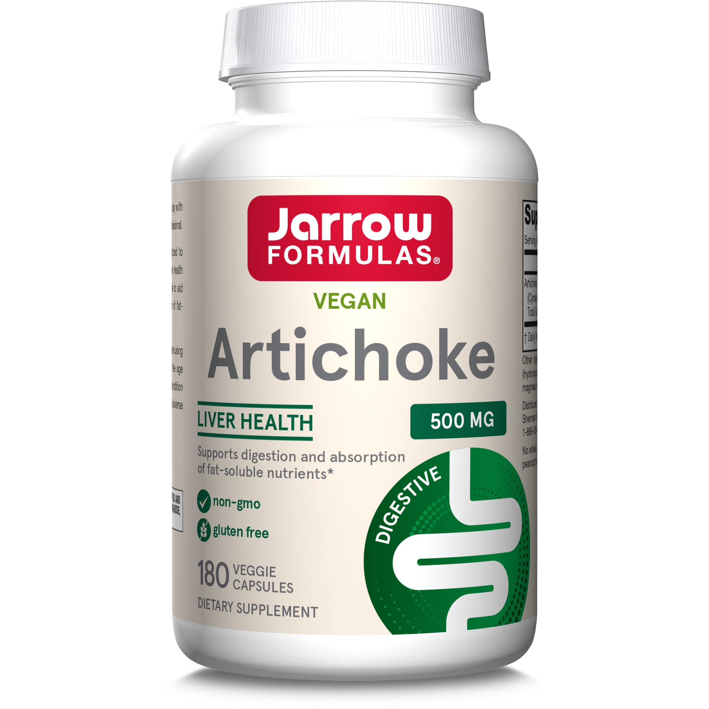 Артишок, Jarrow Formulas Artichoke 500, 500 мг, 180 вегетаріанських капсул
