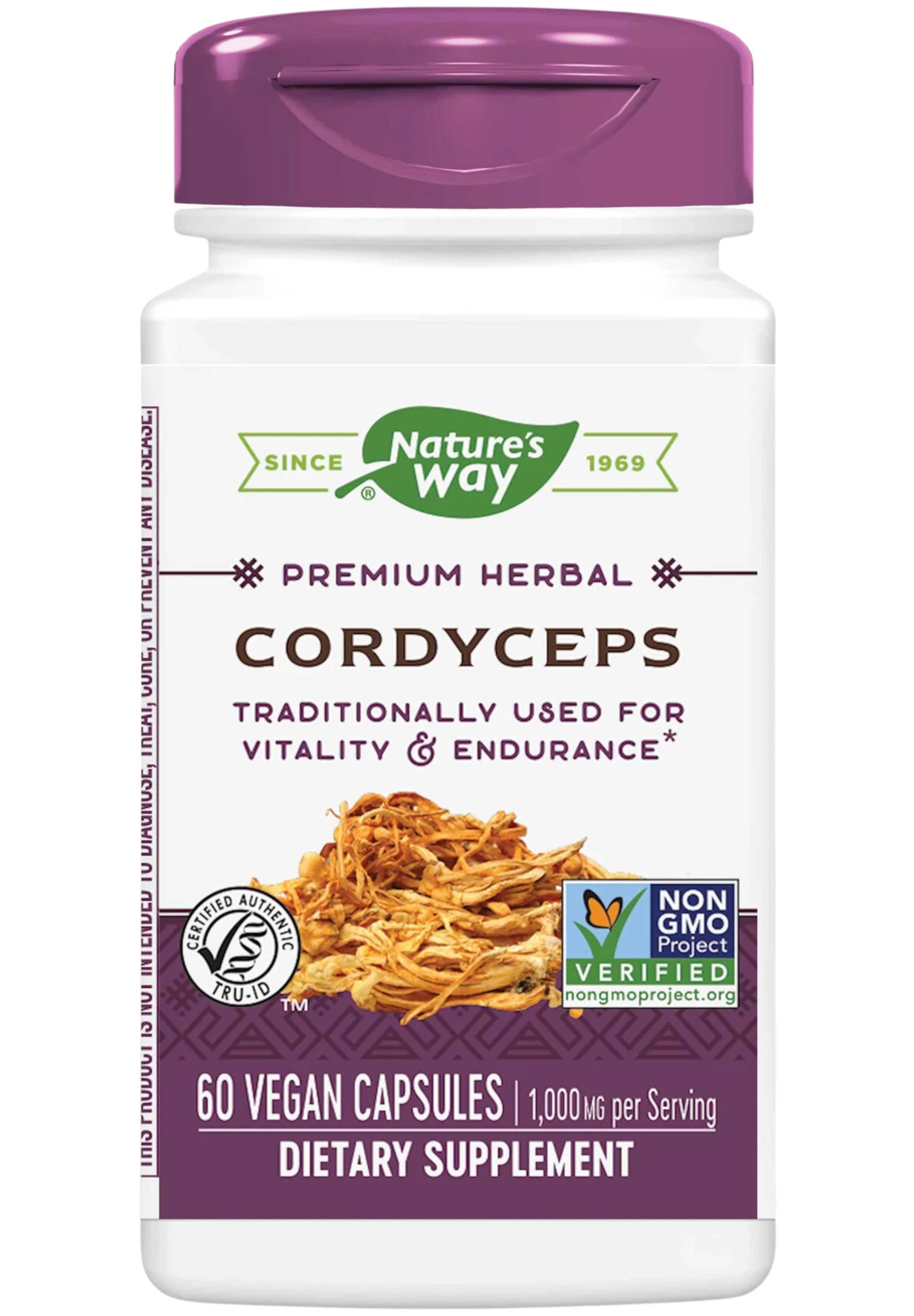 Кордіцепс для підтримки імунітету, Nature's Way Cordyceps, 500 мг, 60 вегетаріанських капсул