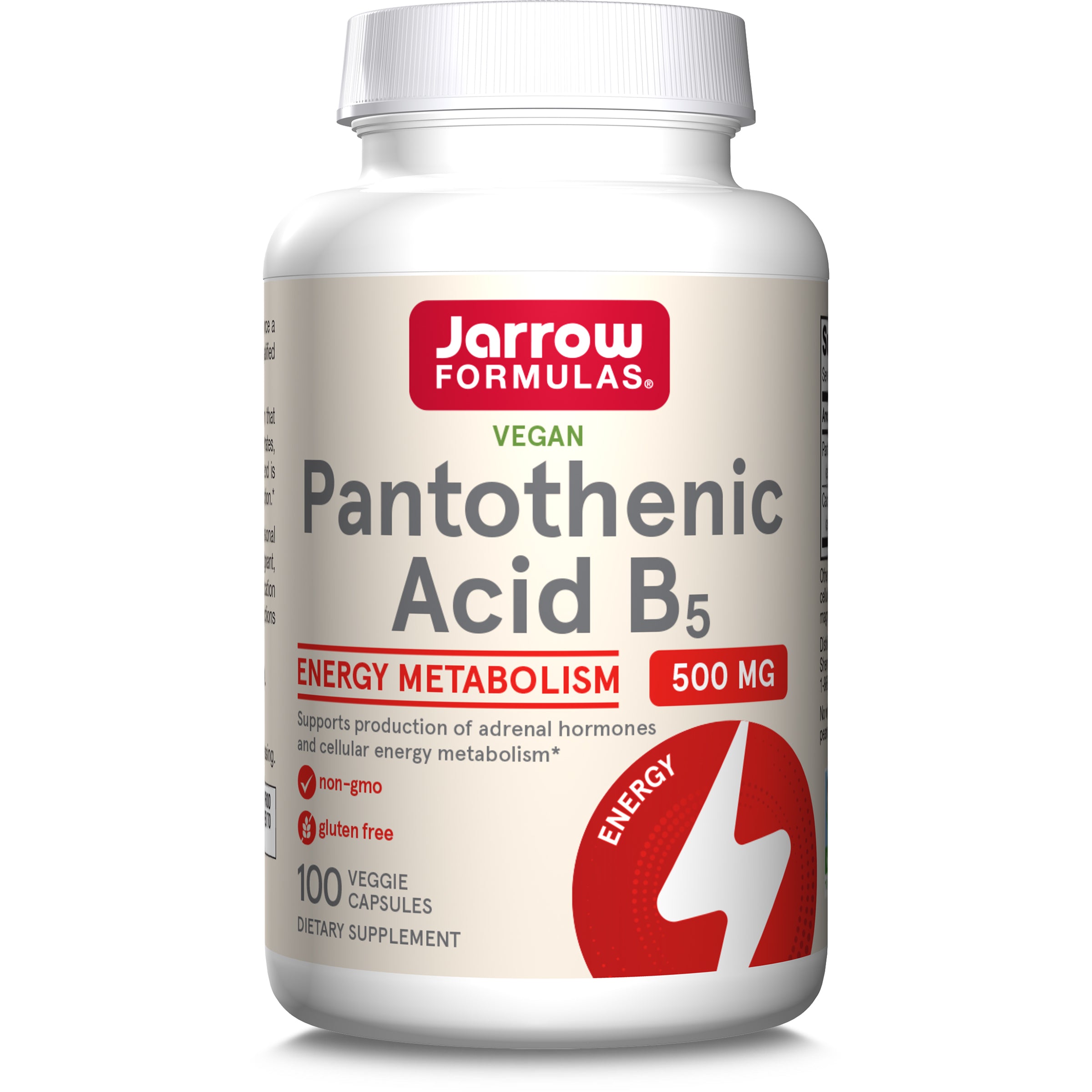Пантотенова кислота (вітамін B5), Jarrow Formulas Pantothenic Acid B5, 500 мг, 100 капсул