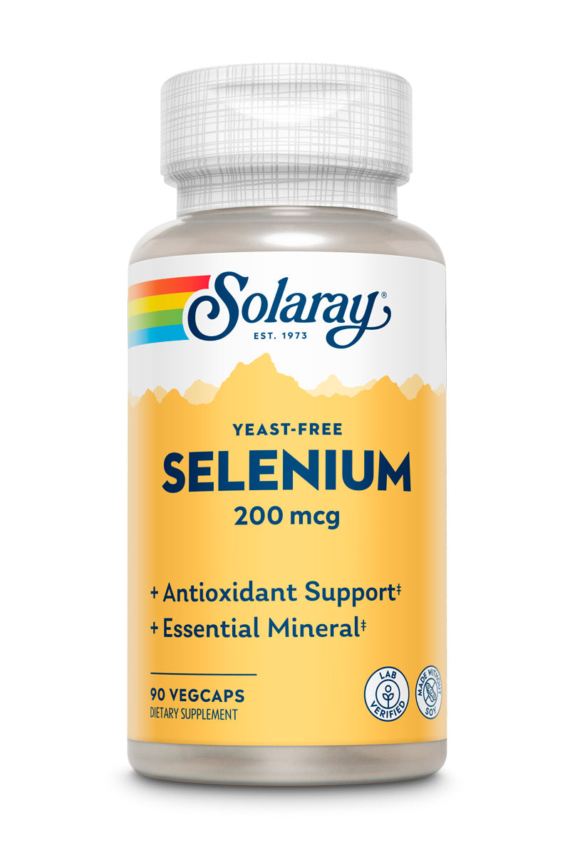 Селен бездрожжевий, Solaray Yeast-Free Selenium, 200 мкг, 90 вегетаріанських капсул