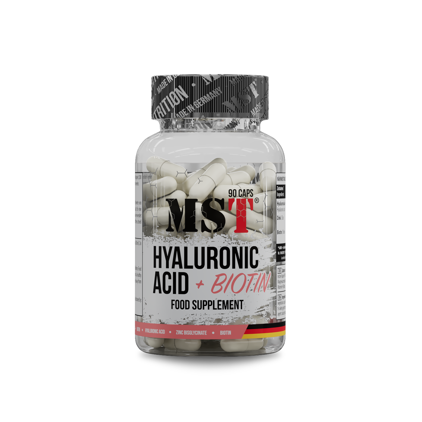 Гіалуронова кислота та біотин, MST Hyaluronic Acid + Biotin, 90 вегетаріанських капсул