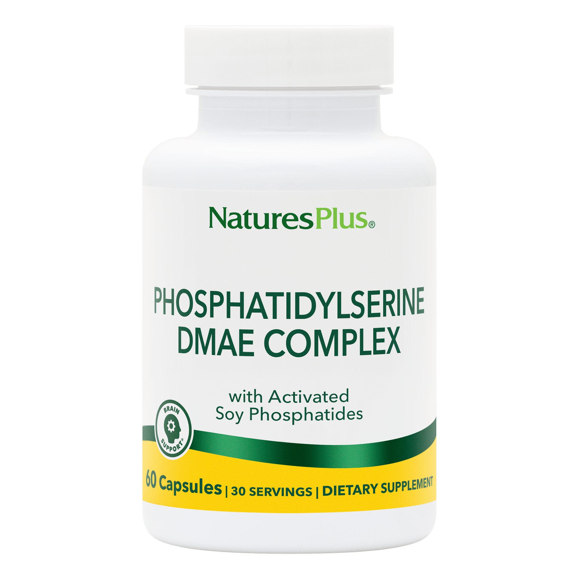 Фосфатидилсерин і ДМАЕ, Natures Plus Phosphatidylserine DMAE Complex, 60 вегетаріанських капсул
