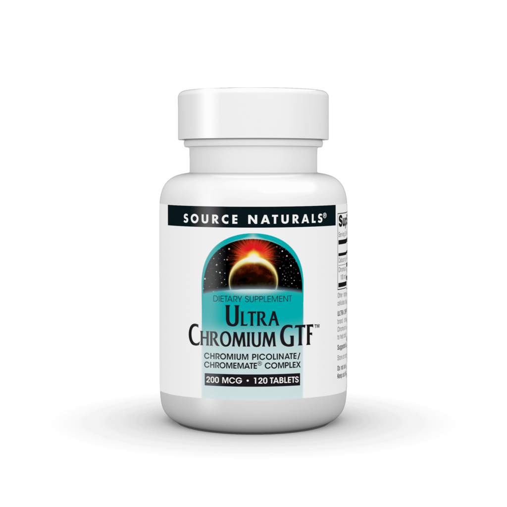 Хром, Source Naturals Ultra Chromium GTF, 200 мкг, 120 таблеток