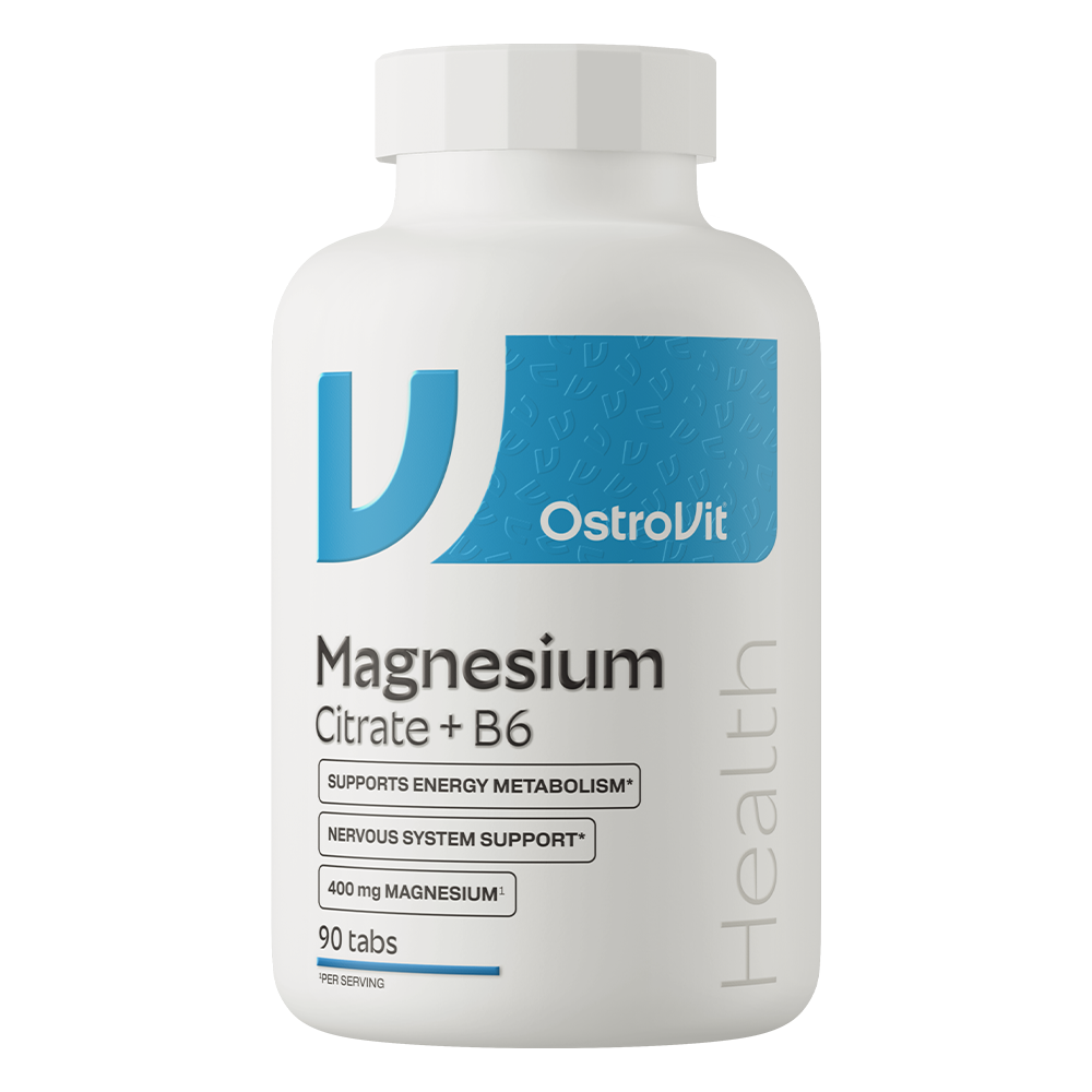 Магній цитрат та вітамін B6, OstroVit Magnesium Citrate + B6, 400 мг, 90 таблеток