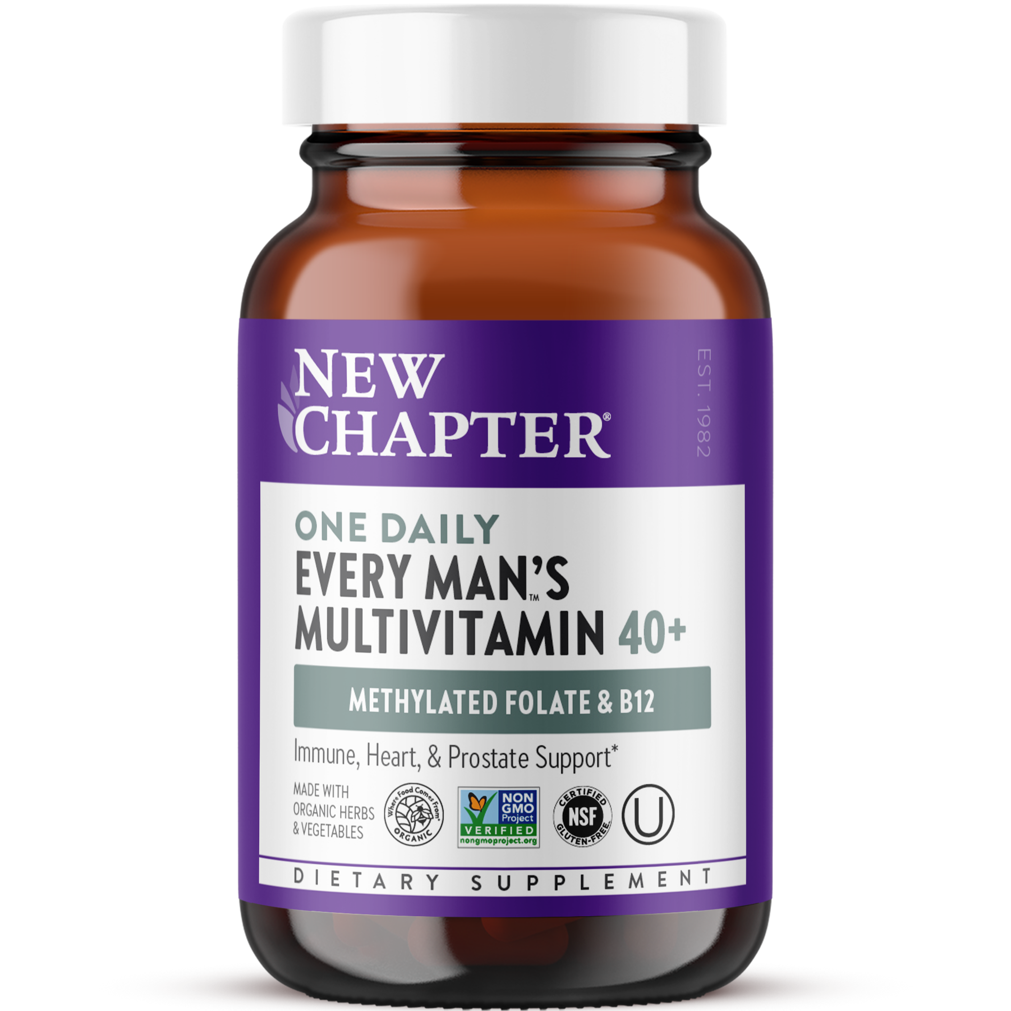 Мультивітаміни для чоловіків 40+, New Chapter Every Man's One Daily Multi, 24 таблетки