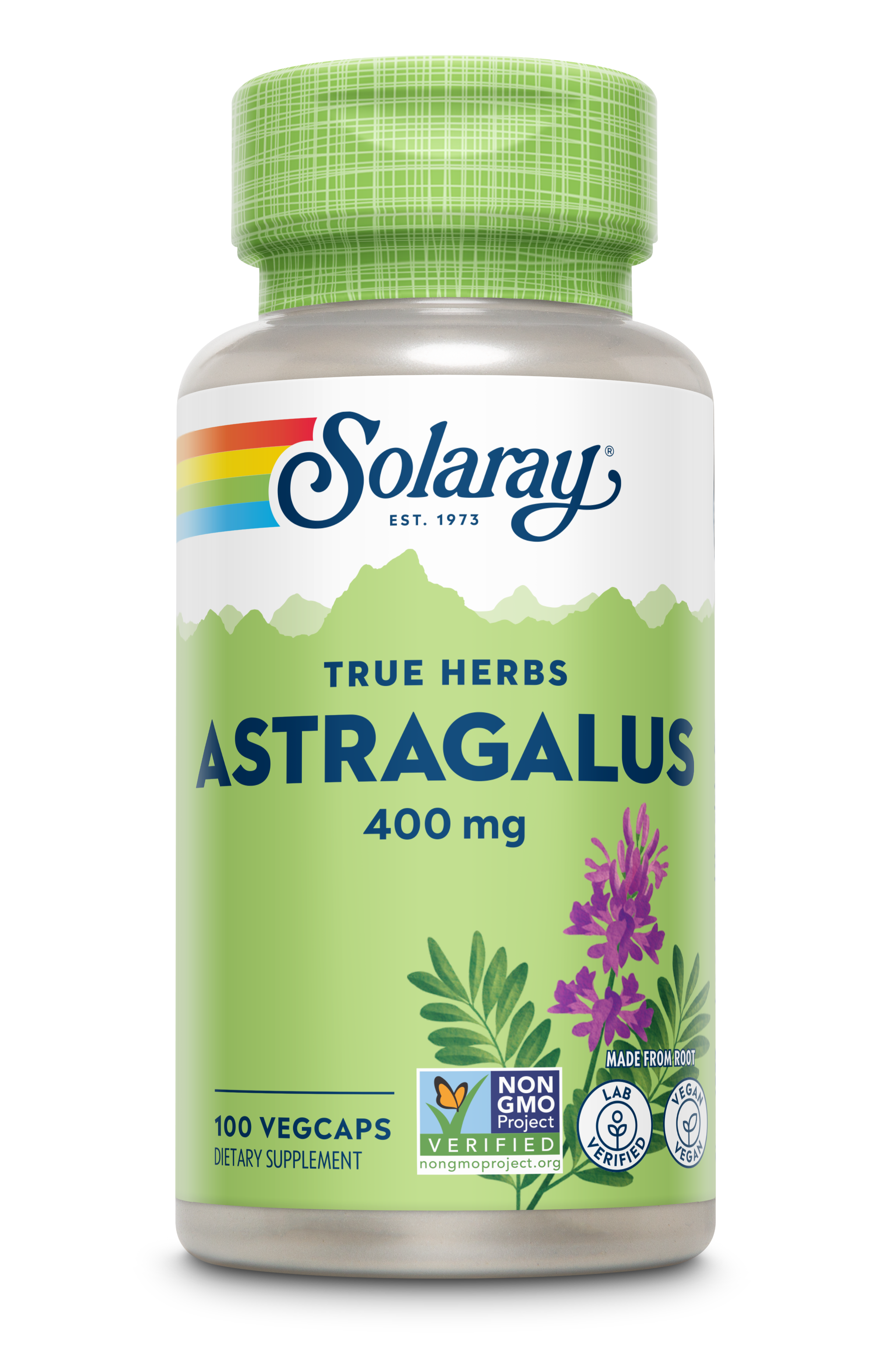 Корінь астрагалу, Solaray Astragalus Root, 400 мг, 100 вегетаріанських капсул