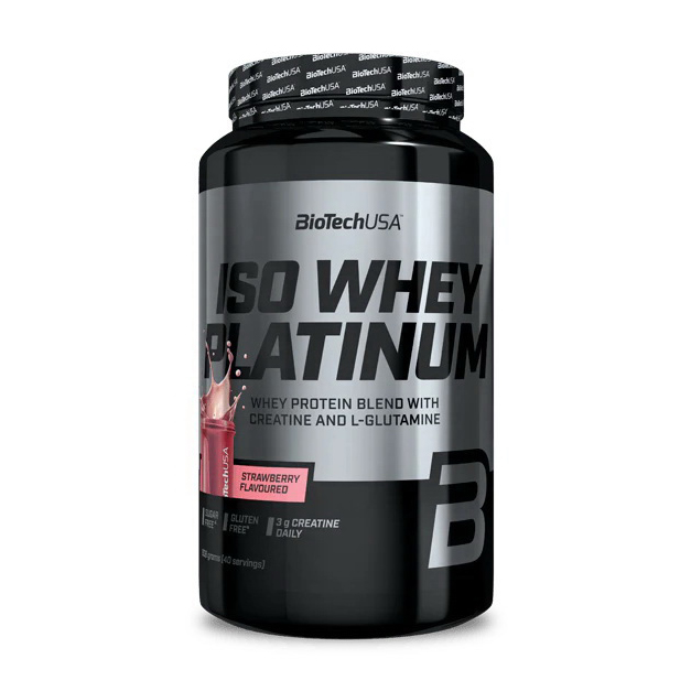 Сироватковий протеїн, BioTech Iso Whey Platinum, 908 г (Полуниця)