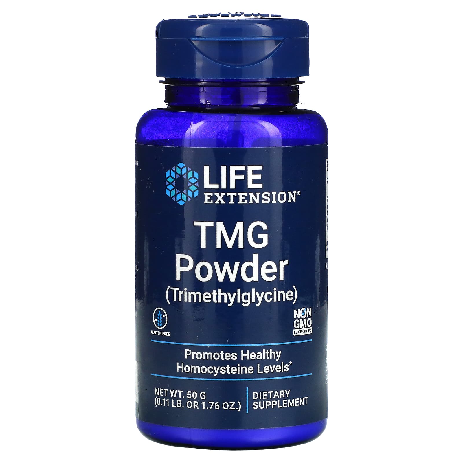 Триметилгліцин (TMG), Life Extension TMG Powder, 500 мг, 50 г