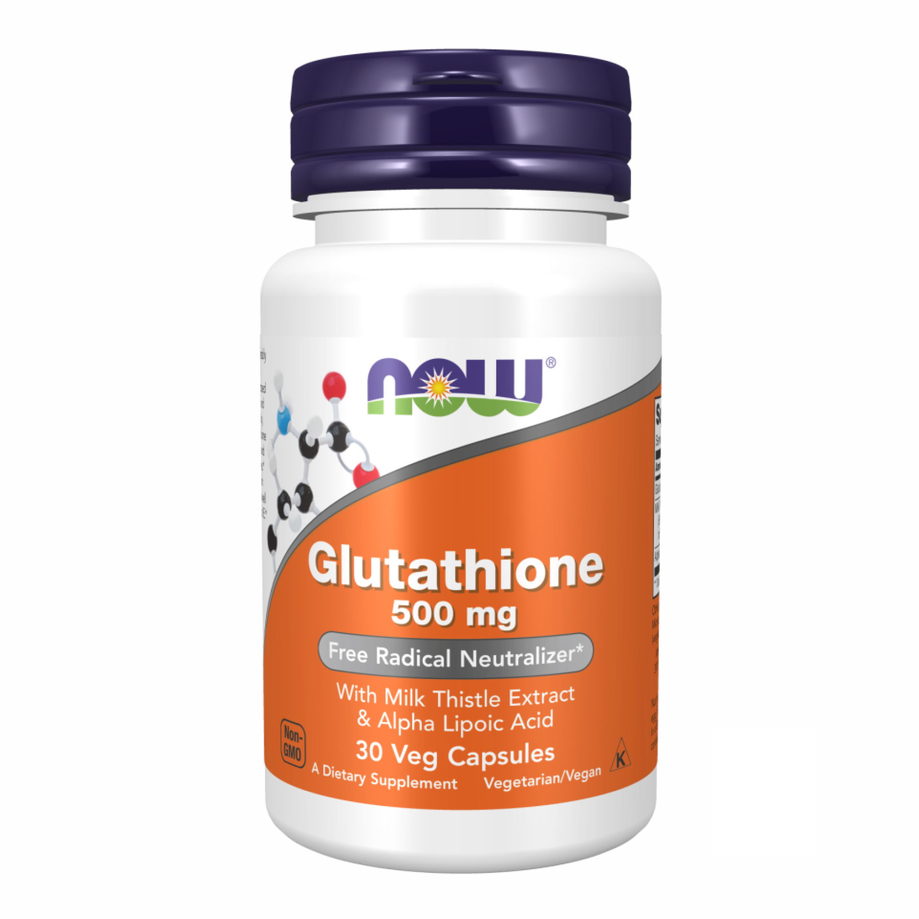 Глутатіон, Now Foods Glutathione, 500 мг, 30 вегетаріанських капсул