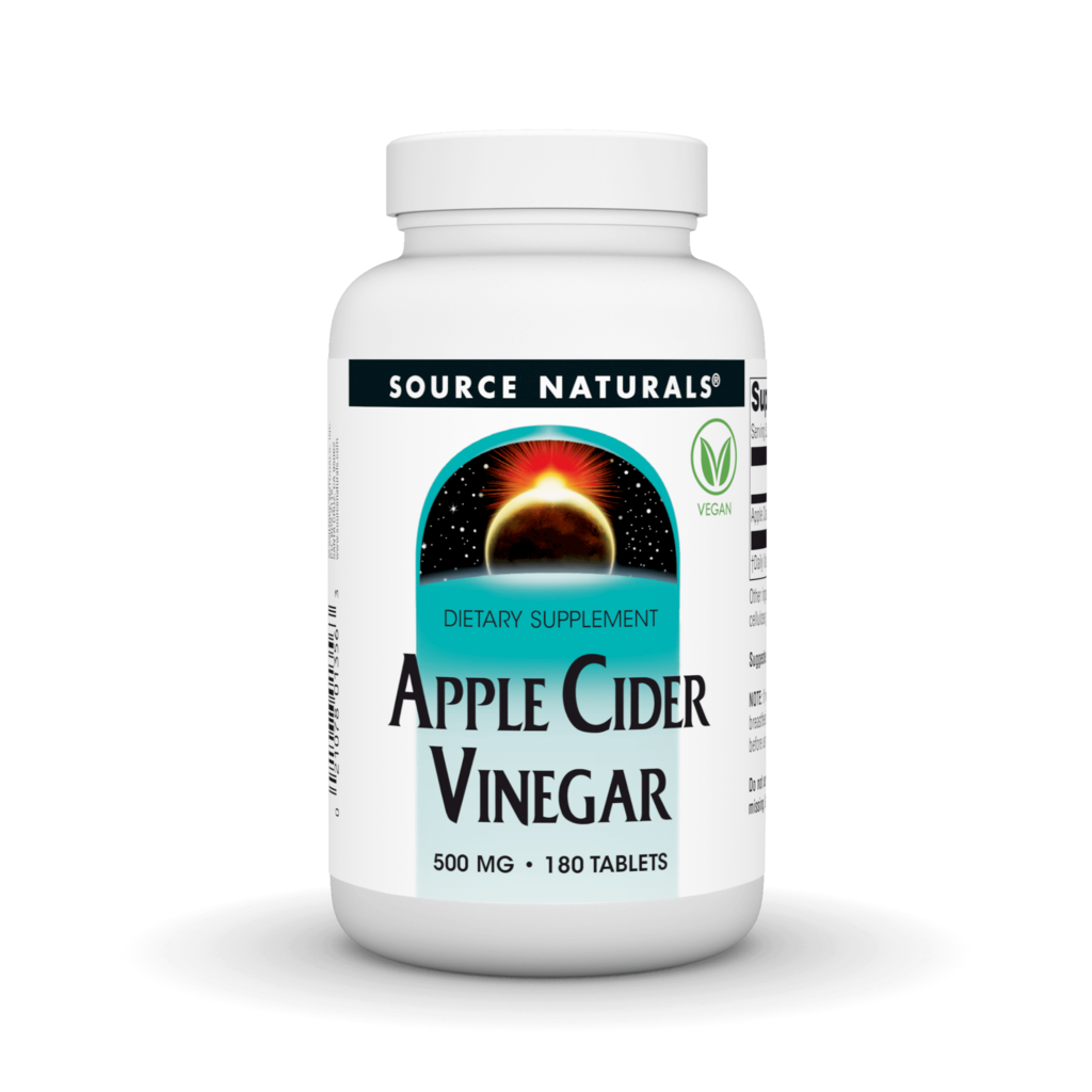 Яблучний оцет, Source Naturals Apple Cider Vinegar, 500 мг, 180 таблеток