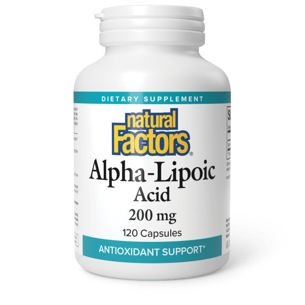 Альфа-ліпоєва кислота, Natural Factors Alpha-Lipoic Acid, 200 мг, 120 капсул