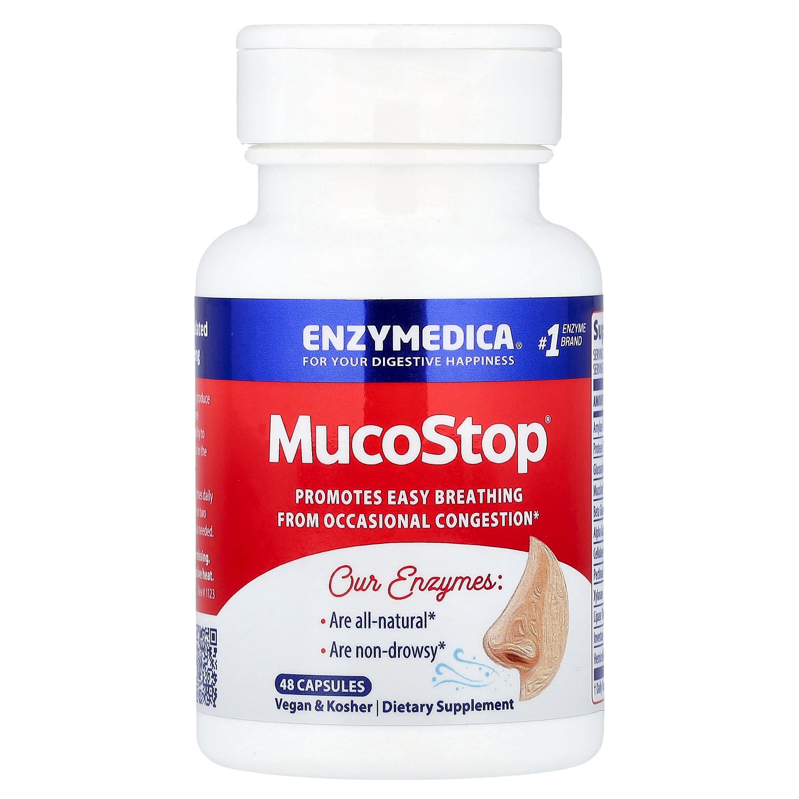 Ферменти (протеолітичні), MucoStop, Enzymedica, 48 капсул