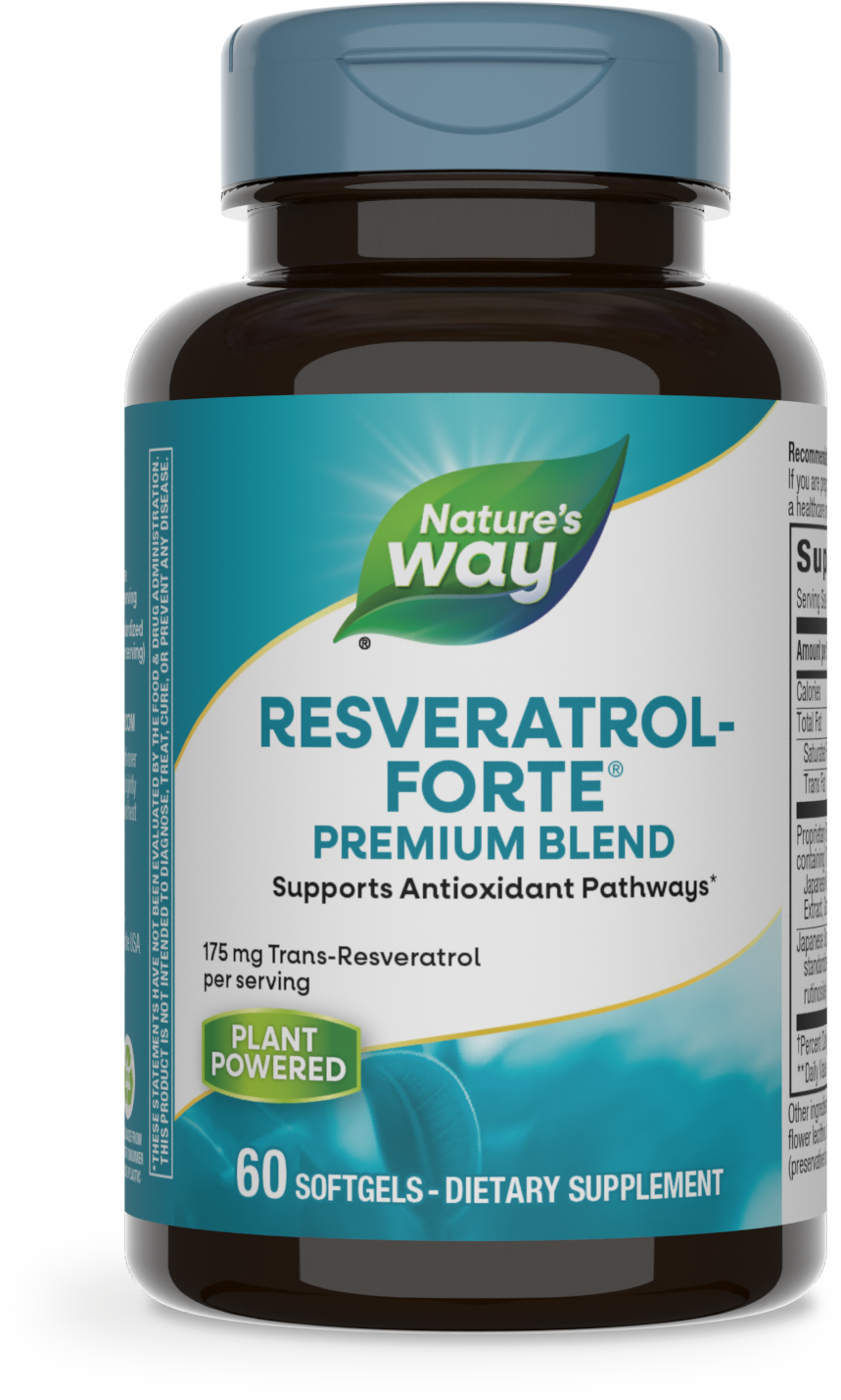 Ресвератрол, Nature's Way Resveratrol~Forte, 175 мг, 60 м'яких капсул