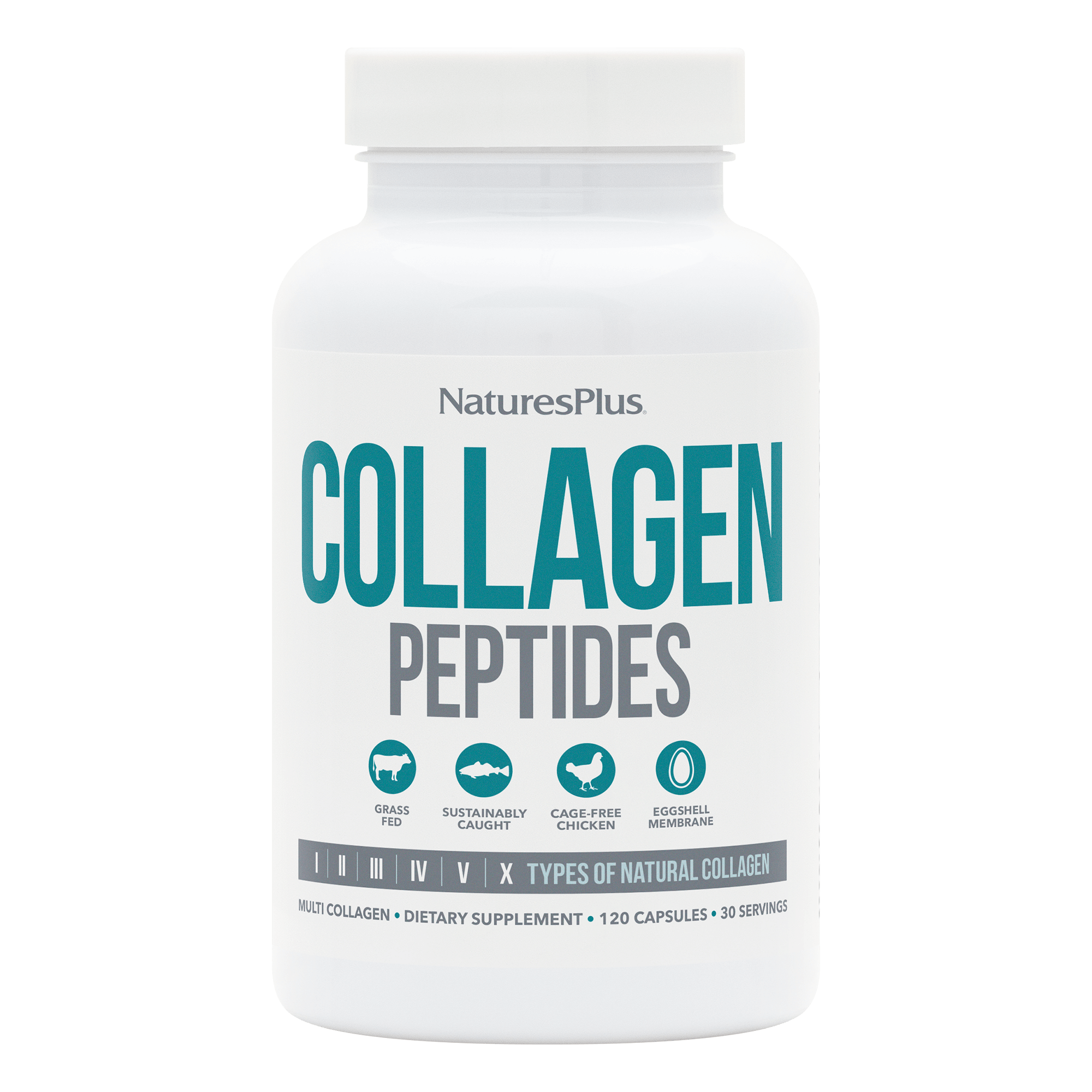Колагенові пептиди, Natures Plus Collagen Peptides, 120 капсул