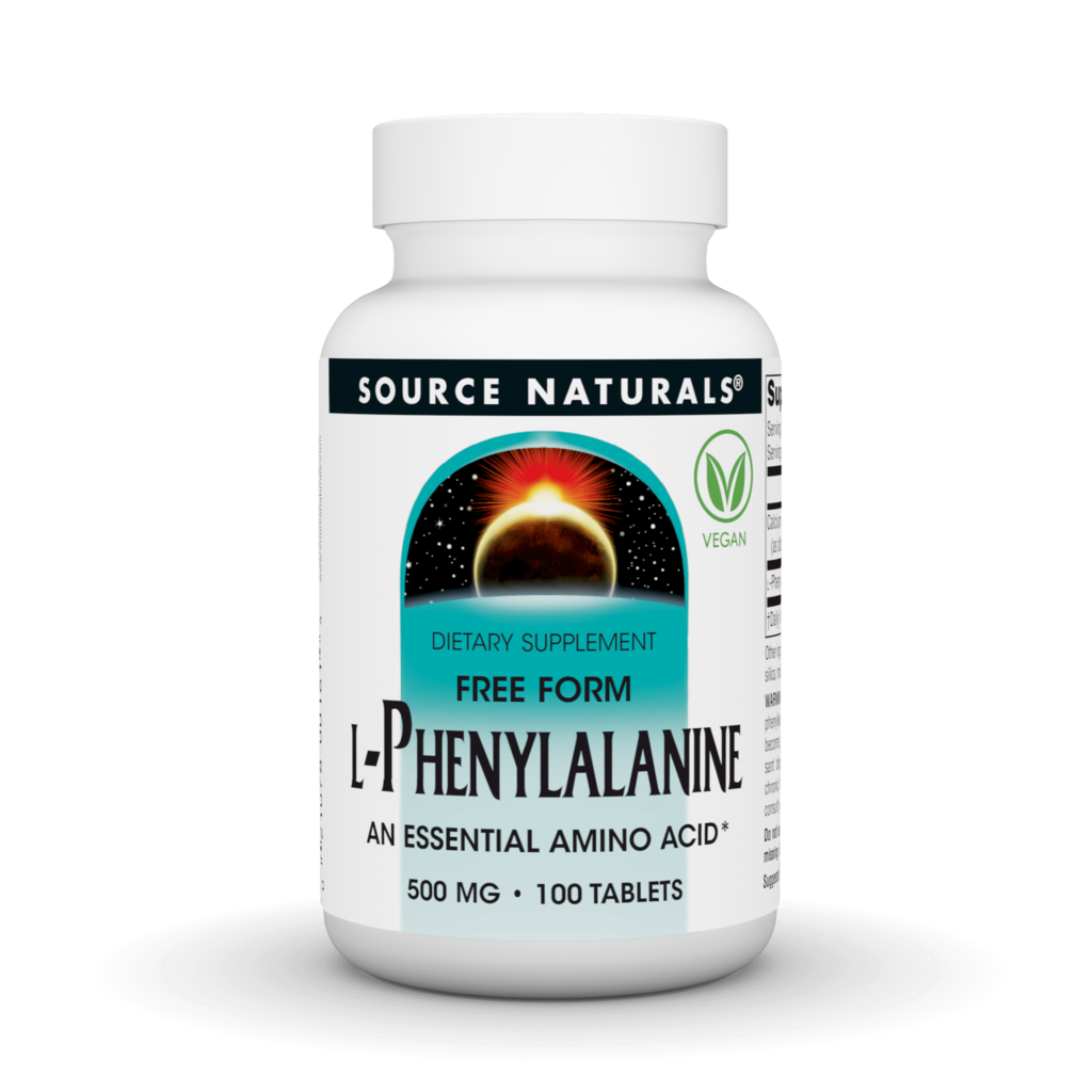 L-фенілаланін, Source Naturals L-Phenylalanine, 500 мг, 100 таблеток