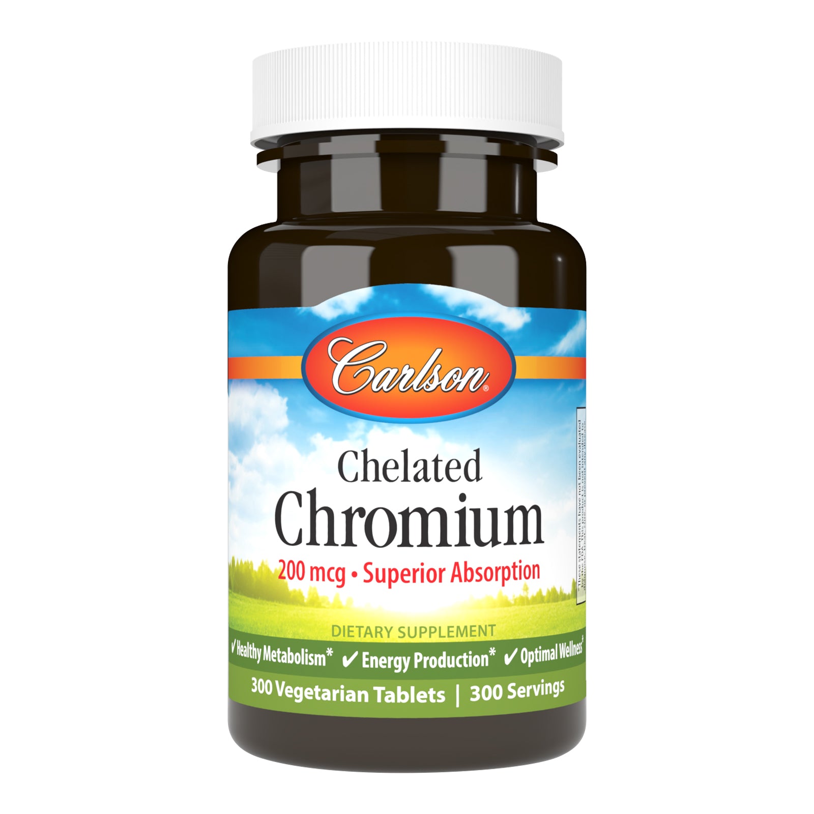 Хром хелат, Carlson Labs Chelated Chromium, 200 мкг, 300 таблеток
