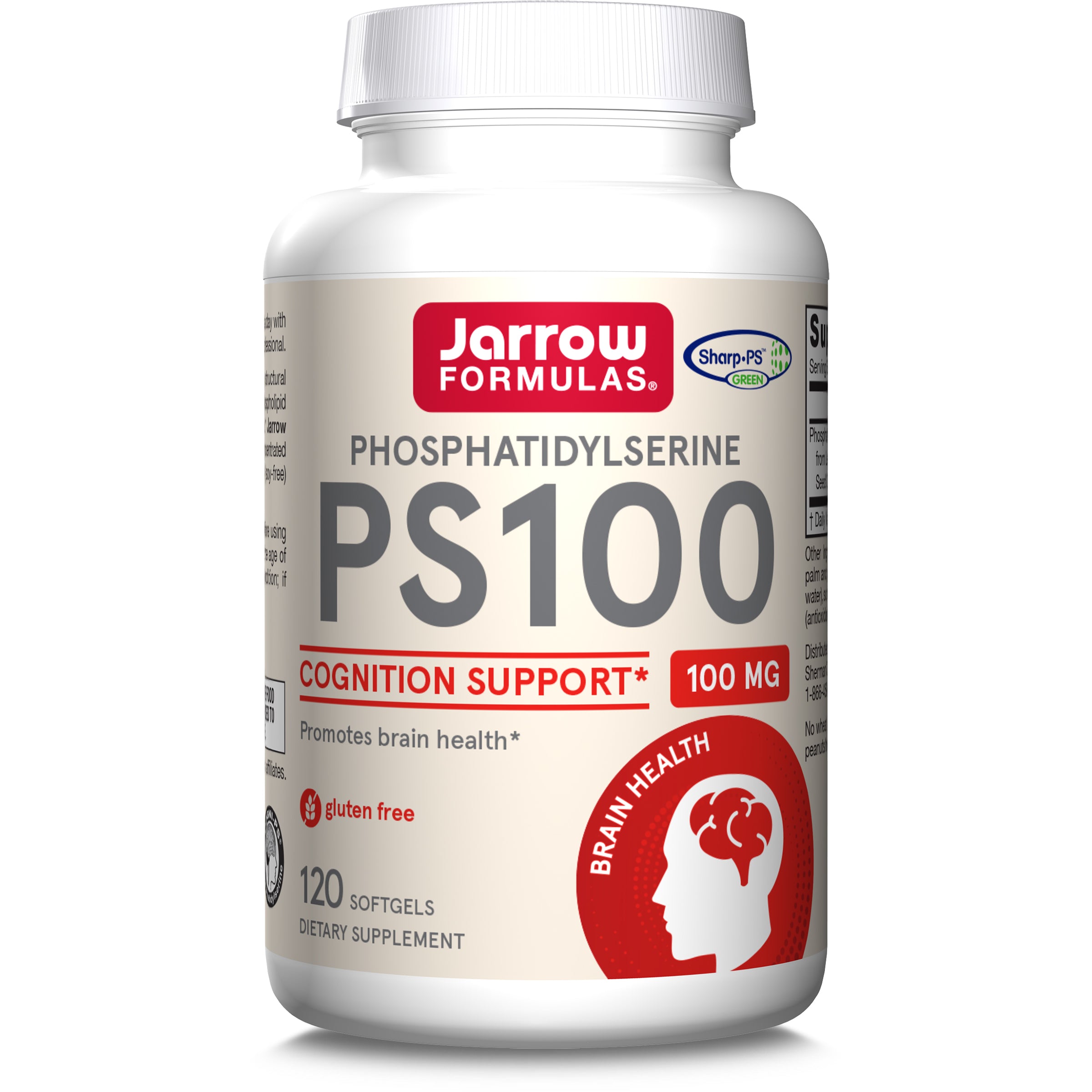 Фосфатидилсерин, Jarrow Formulas PS 100 Phosphatidylserine, 100 мг, 120 м'яких капсул
