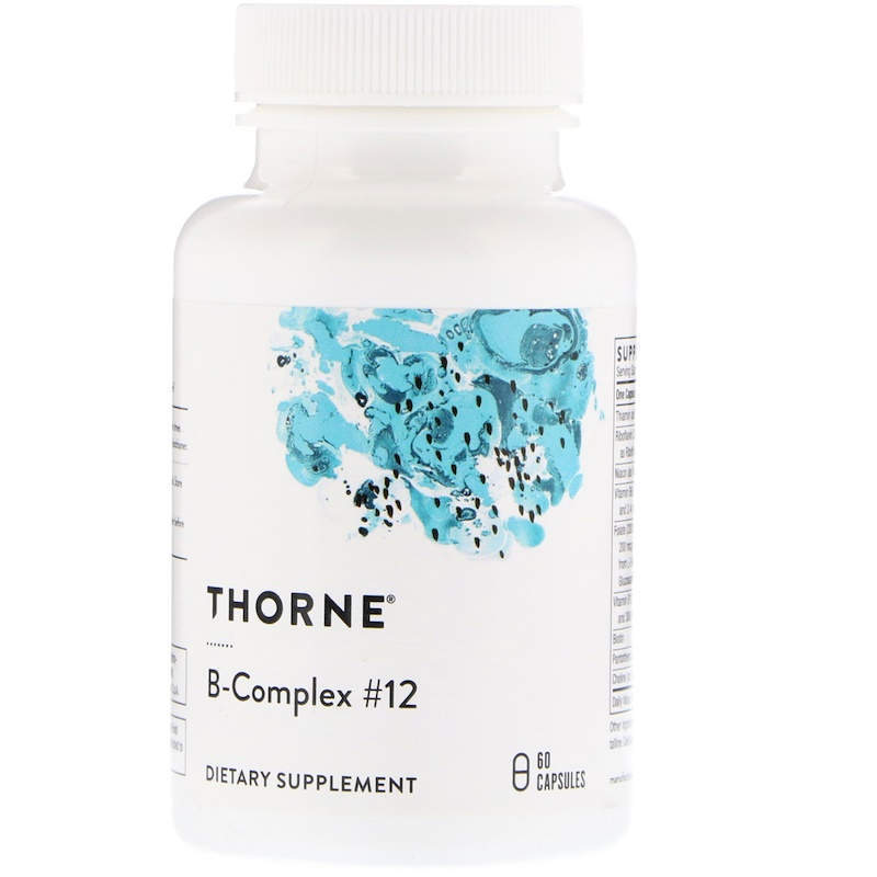 Вітамінний комплекс групи B, Thorne Research B-Complex #12, 60 вегетаріанських капсул